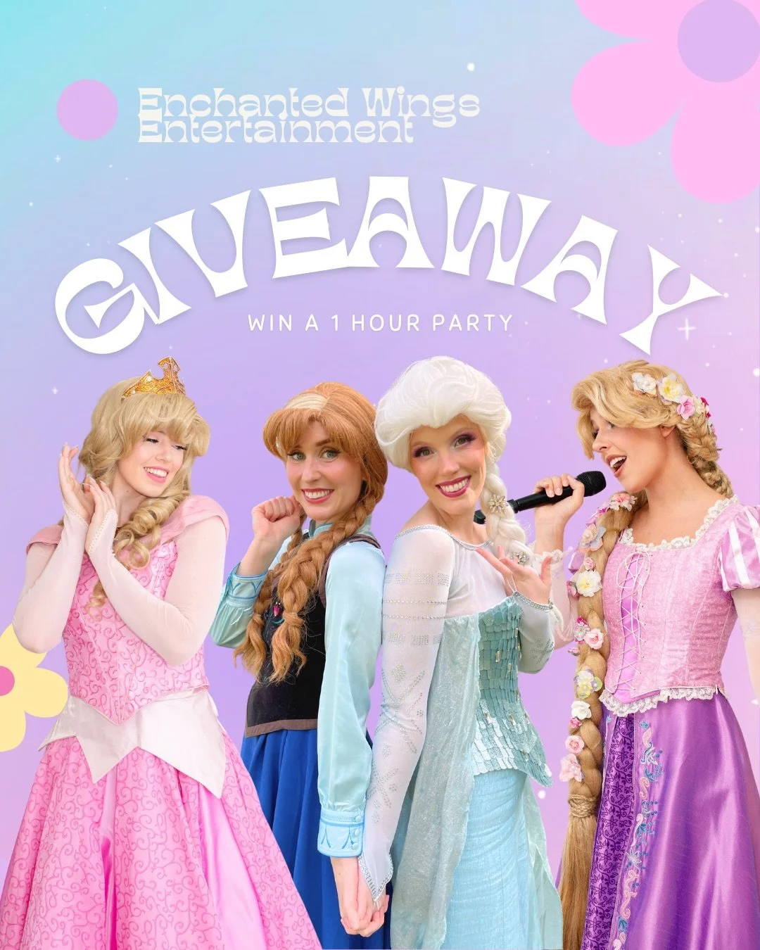 ✨ Giveaway ✨

To celebrate the new year and back-to-school we are hosting our biggest giveaway yet! 

We will be giving away a 1 hour party with a fairytale character of your choice 👑 

We will also be giving a $100 party voucher and $50 party vouch