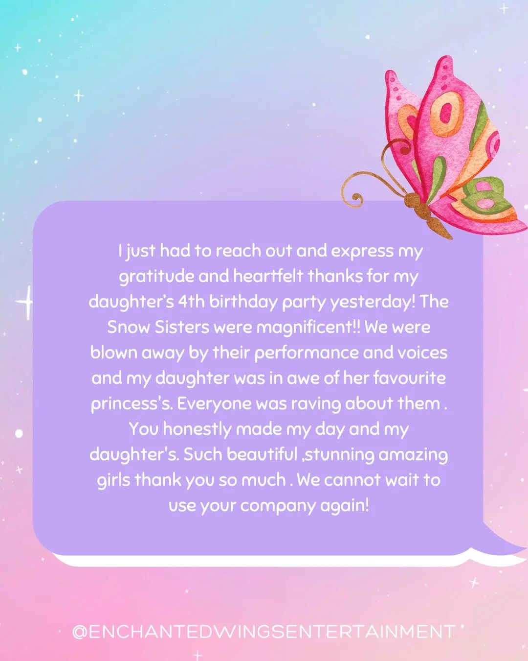 &ldquo;The Snow Sisters were magnificent!&rdquo; ❄️

We are all about creating moments like this, moments of real magic where you feel like you&rsquo;ve truly stepped into a fairytale world ✨

With out Fairytale Picnic next week and many more special