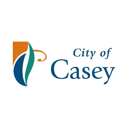 Logo for the City of Casey featuring stylized leaf and city name text.