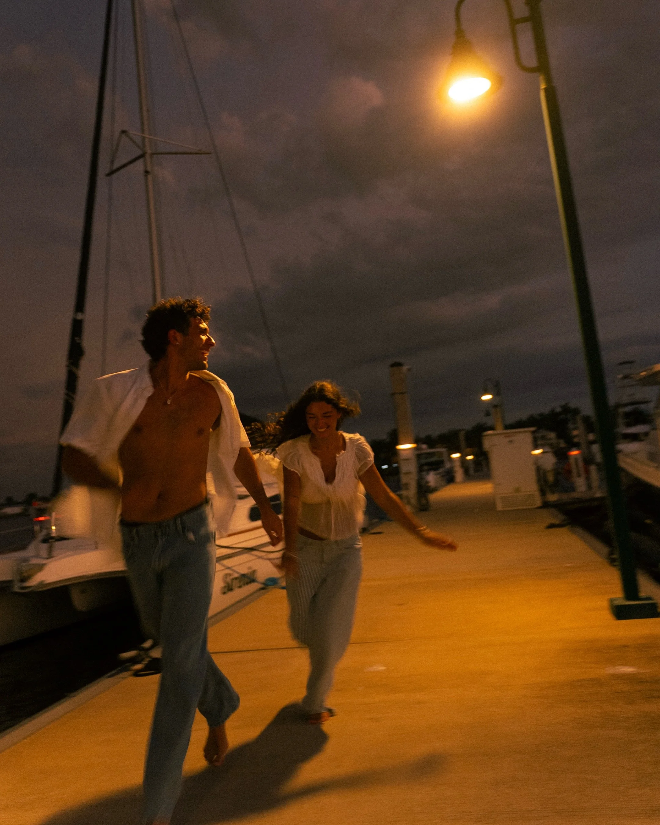 &ldquo;Late August angst, and a pointless night
Ooh, and the feeling of being alive&rdquo;

Leave it up to @luanaandchance to become main characters in a summer romance movie! ⚓️🤍🎞️ 
shot on digital and film @onarollfilmlab 

#swflphotographer #cin