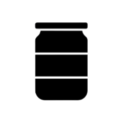 Jar of prepared food product made from agricultural ingredients 