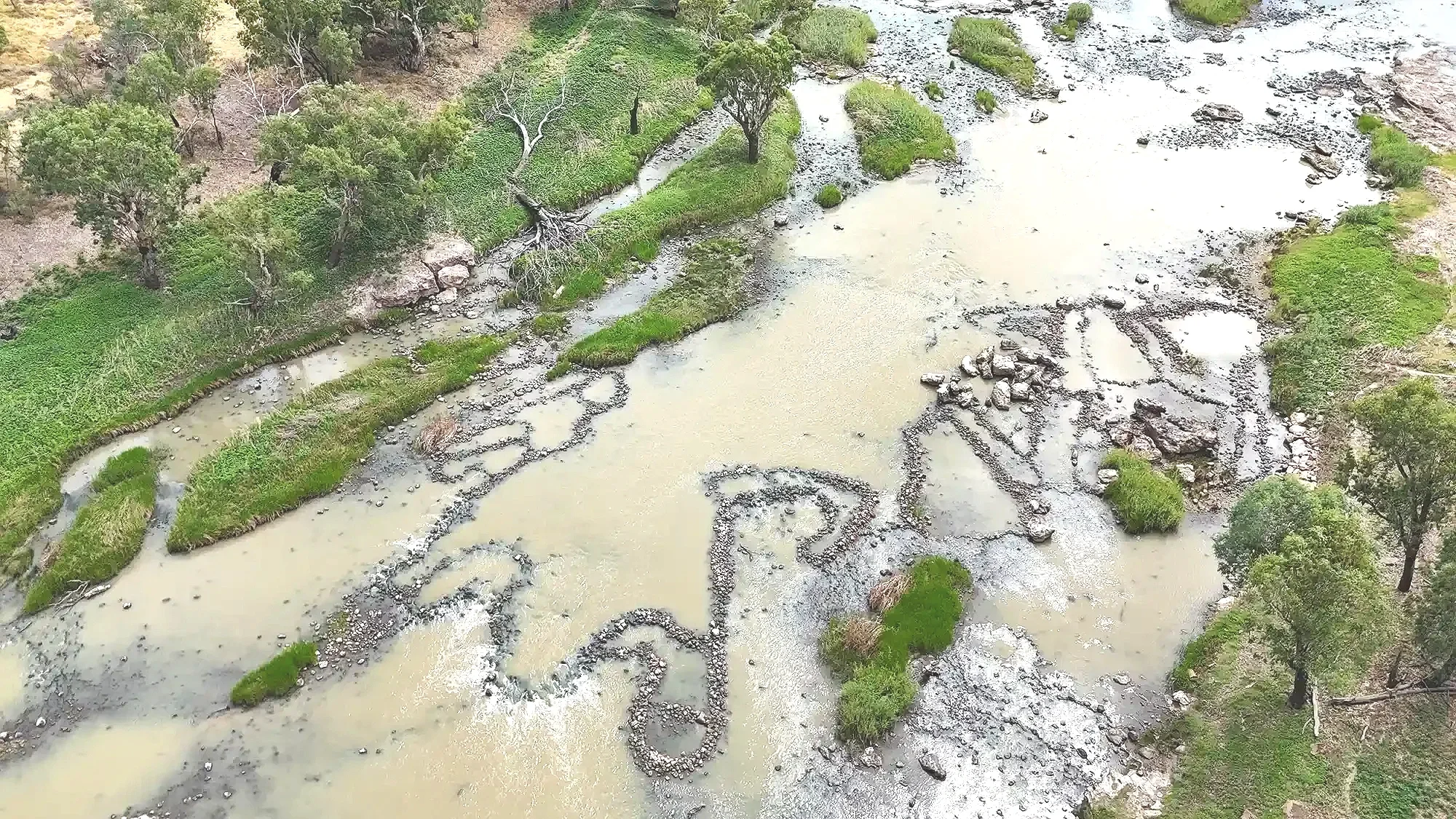 National-heritage Listed Baiame’s Ngunnhu (Brewarrina Fish Traps)