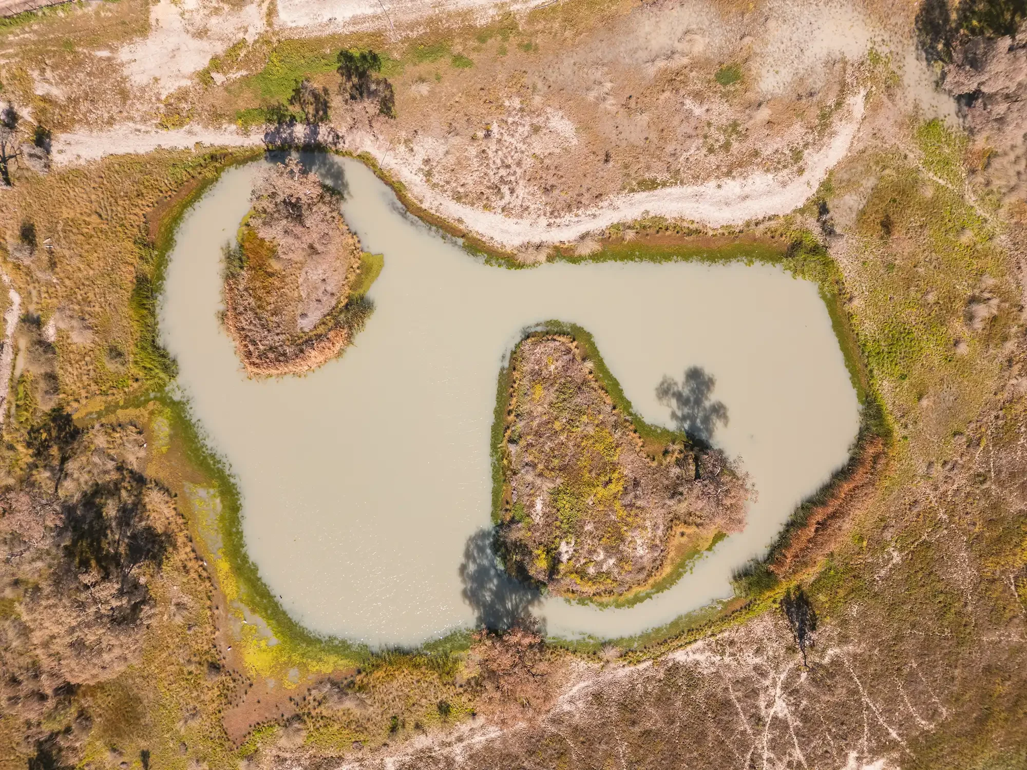 aerial view of a dam