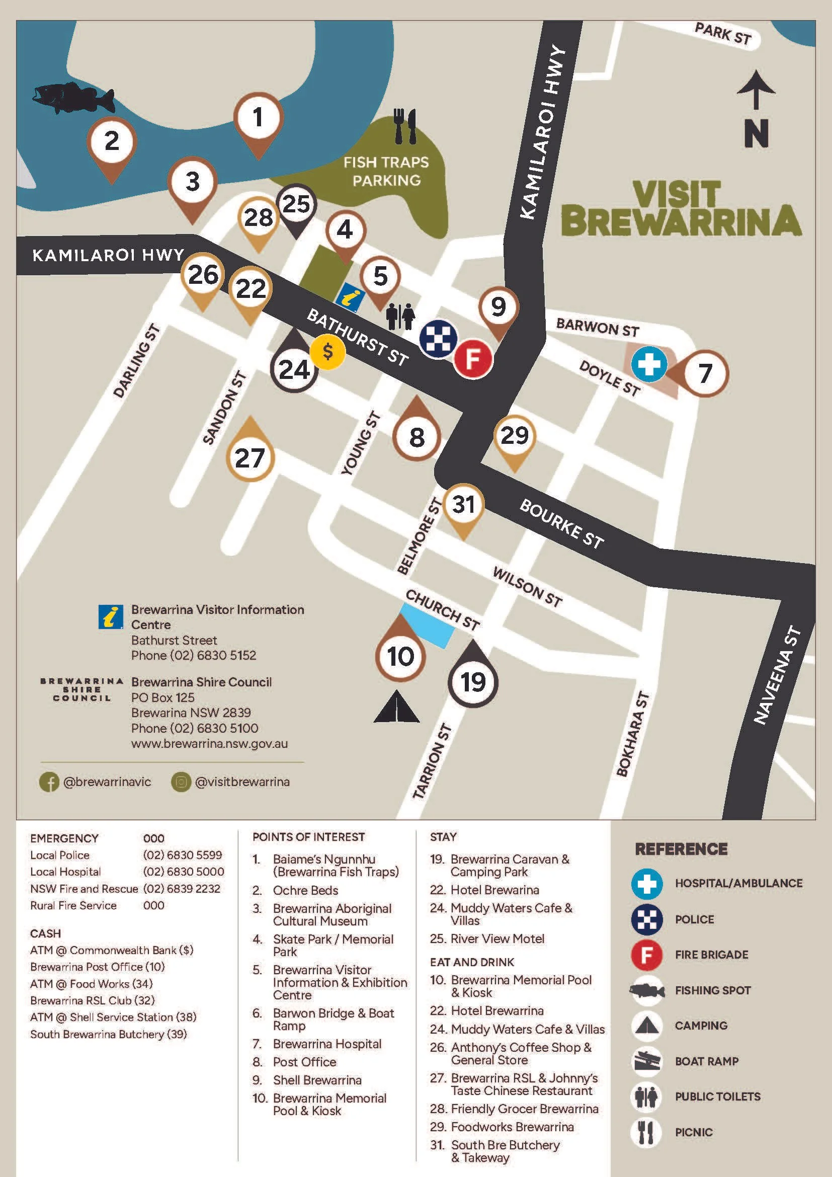 Map of the town of Brewarrina