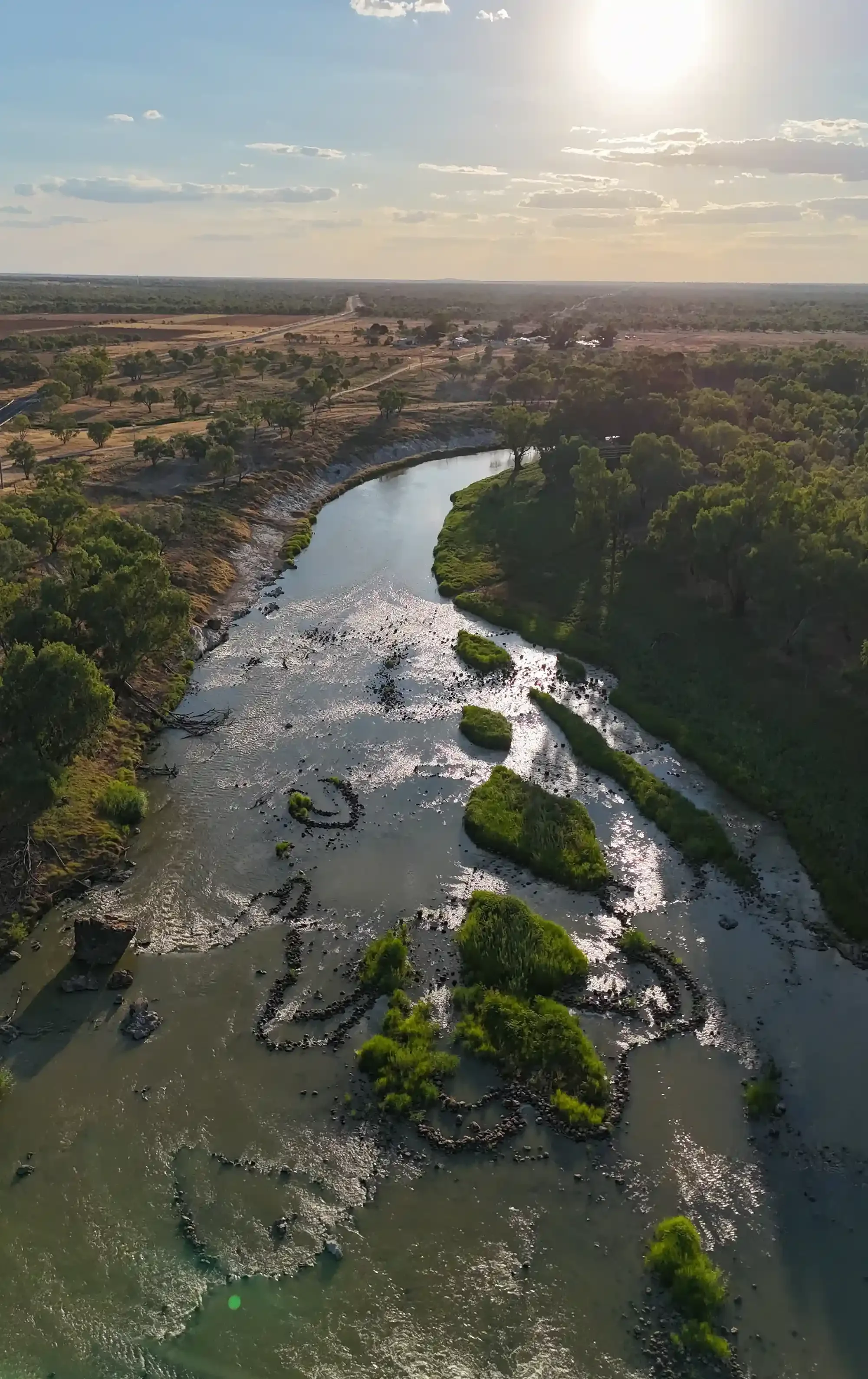 fish traps aerial view