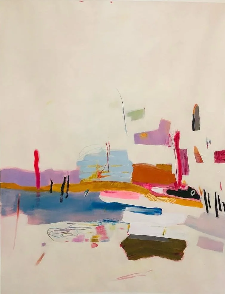 "Pamet" (2024) 32" x 40" acrylic, oil pastel, colored pencil on paper SOLD
