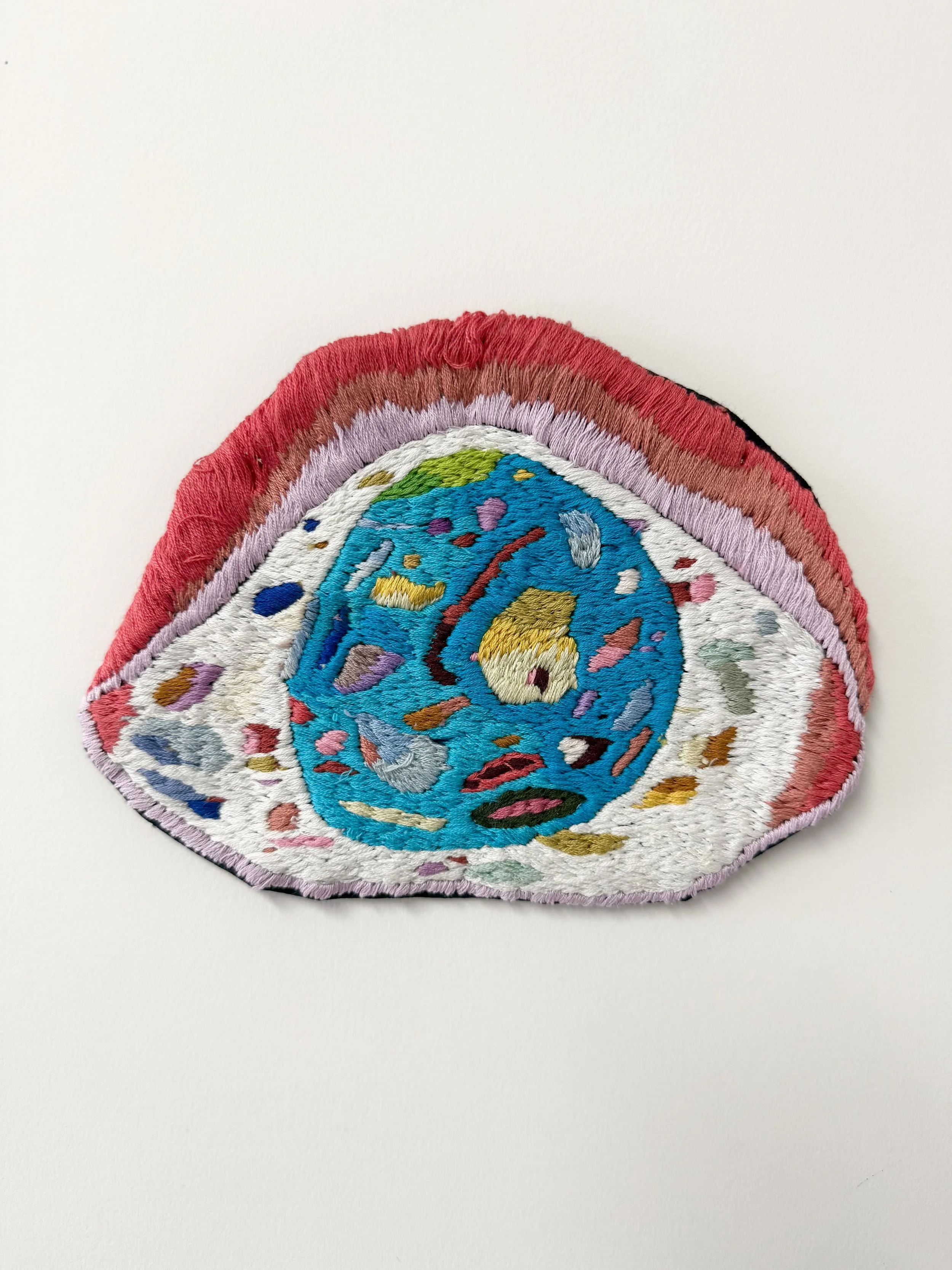"I See The World In Your Eyes" (2022) 8.5" x 6" hand embroidery on linen $975