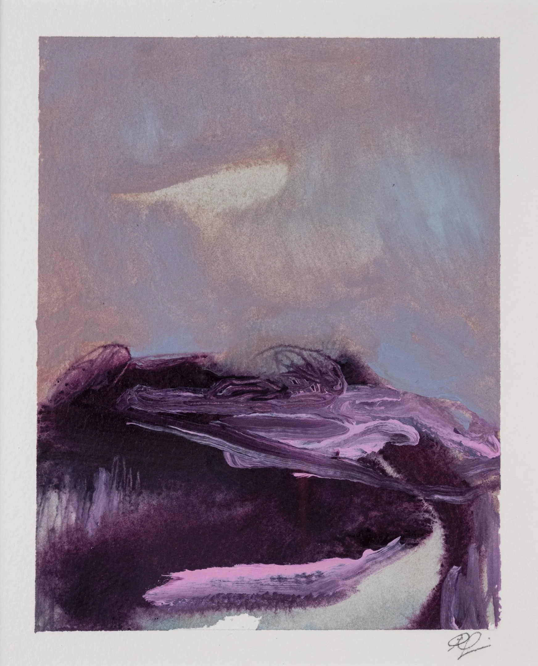 "Moorlands" (2024) 7" x 5.5" acrylic on paper  $900