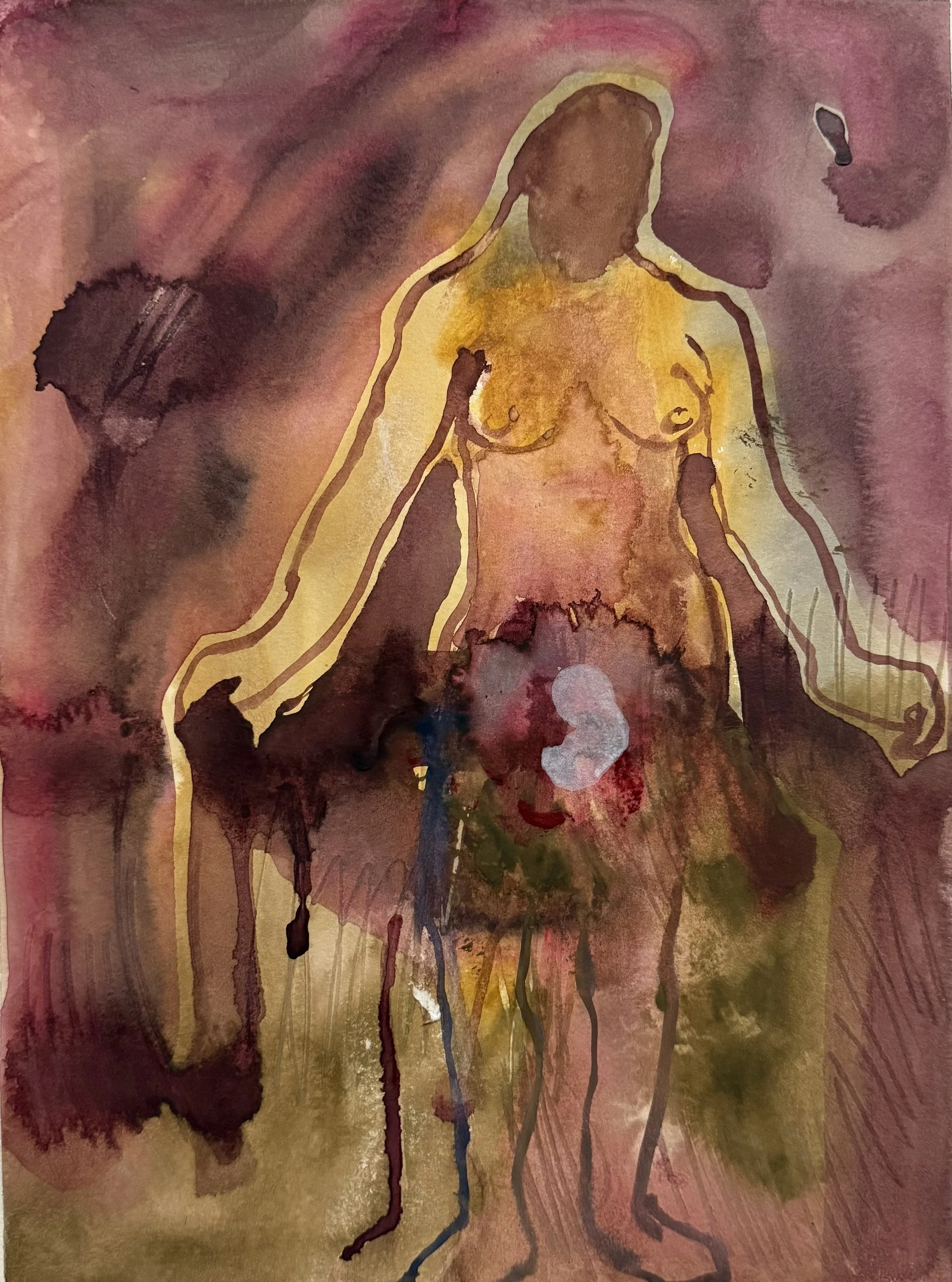 "A Few Weeks" (2026) 15" x 11"  watercolor on paper $450