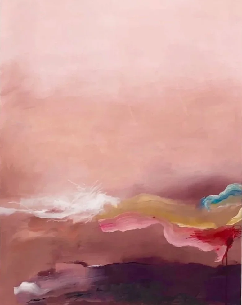"Oceans Past" (2022) 32" x 40" acrylic and pastel on paper SOLD