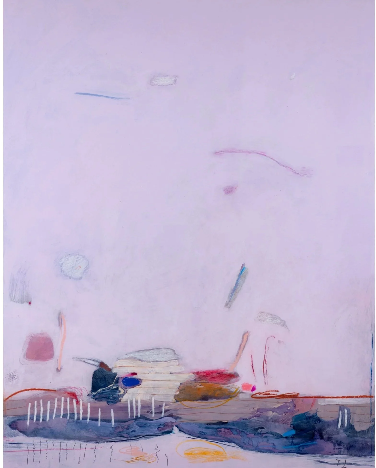 "Wellfleet Winter" (2024) 32" x 40" acrylic, oil pastel, colored pencil on paper SOLD
