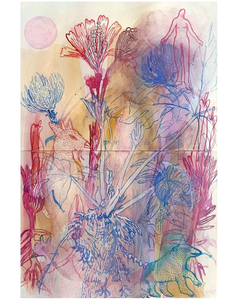 "Dawn Garden" (2026) 22" x 15" watercolor on paper $900