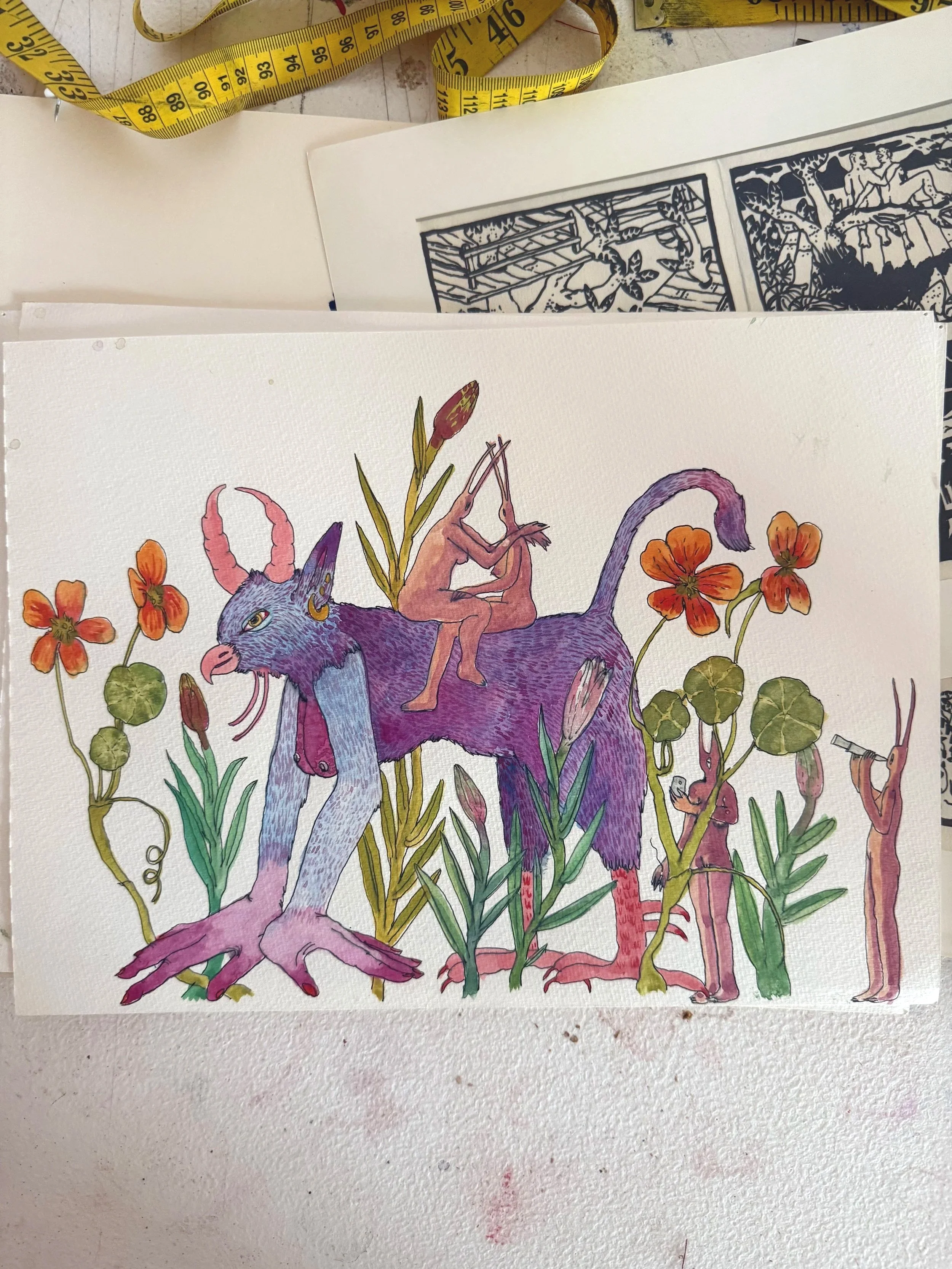 "Griffin Garden Series" 12" x 9" watercolor on paper $450
