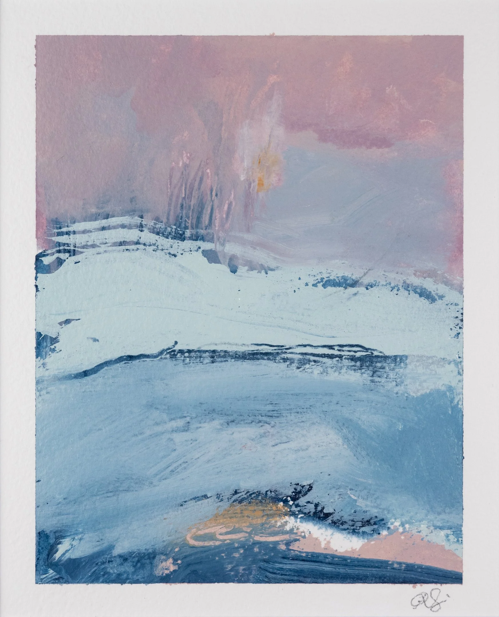 "Bayside" (2024) 7" x 5.5" acrylic on paper SOLD