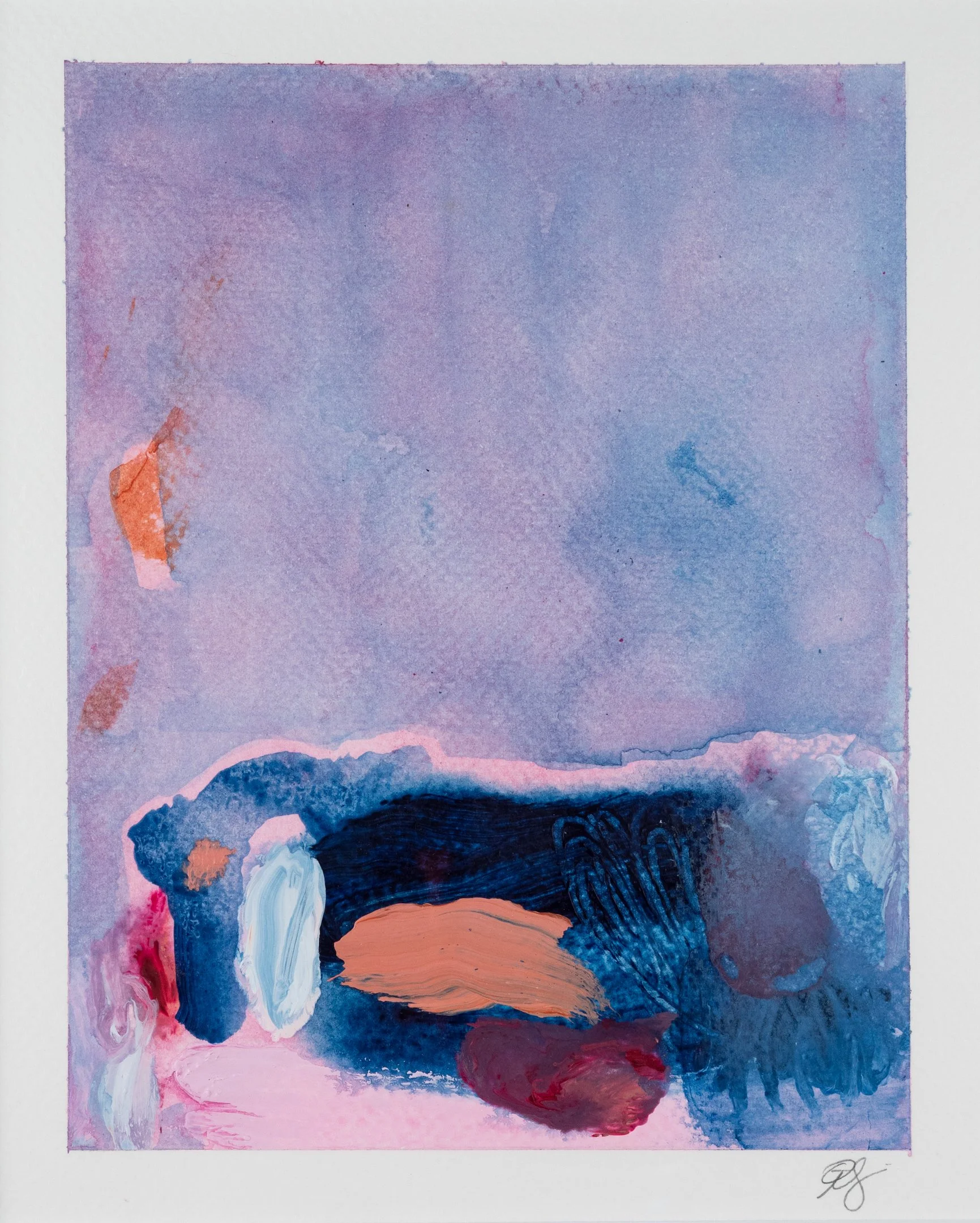 "On Waking With You" (2024) 7" x 5.5" acrylic on paper SOLD