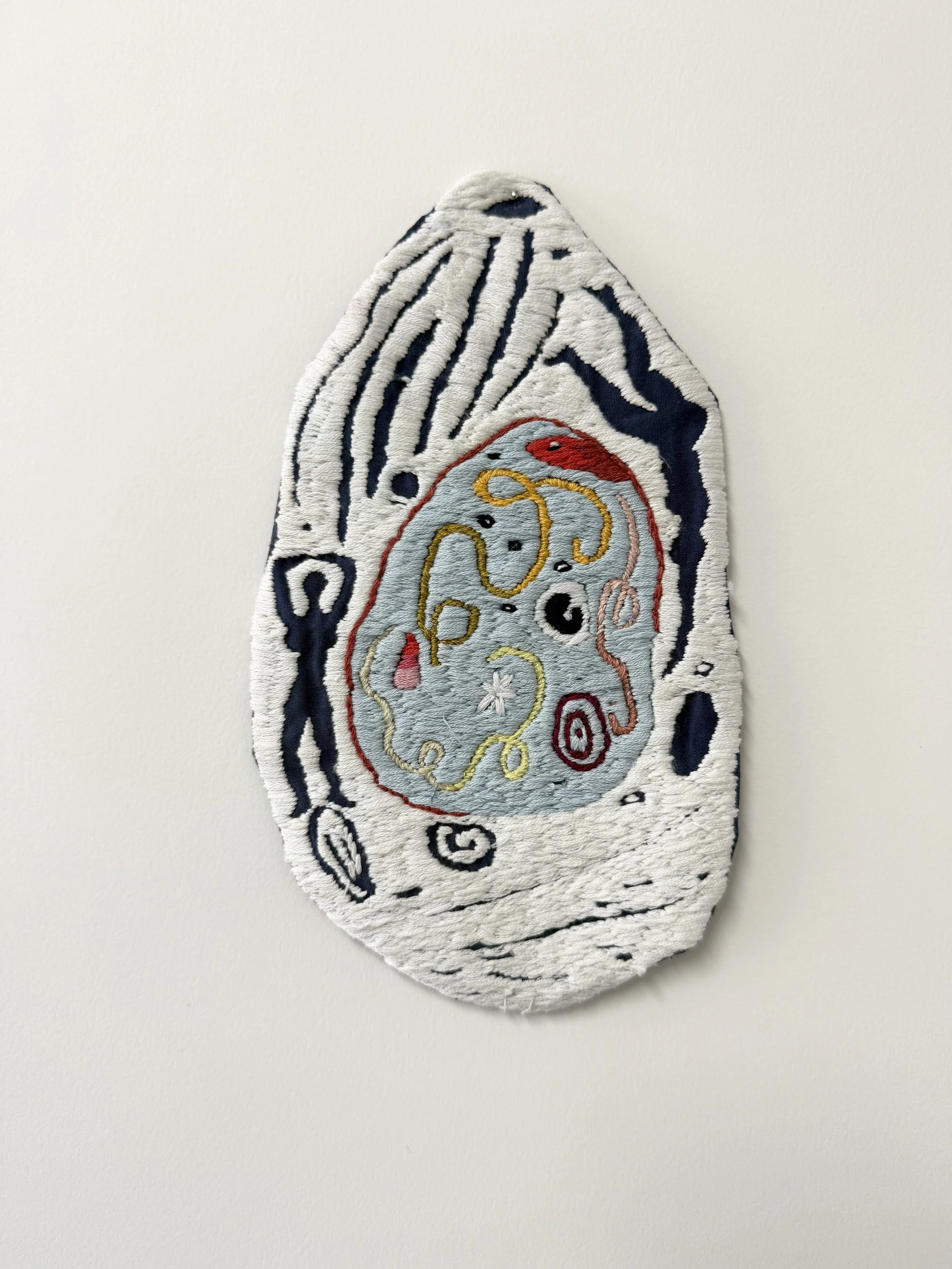 "You Are Not Here Yet" (2022) 8" x 4.5" hand embroidery on linen $975