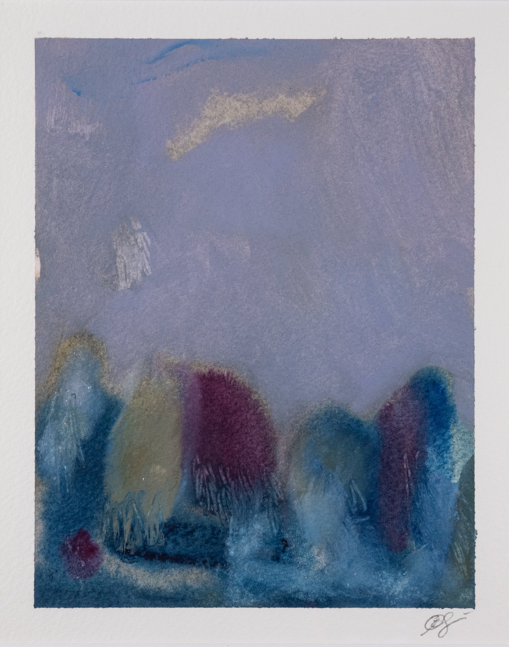 "Library Parking Lot" (2024) 7" x 5.5" acrylic on paper  $900