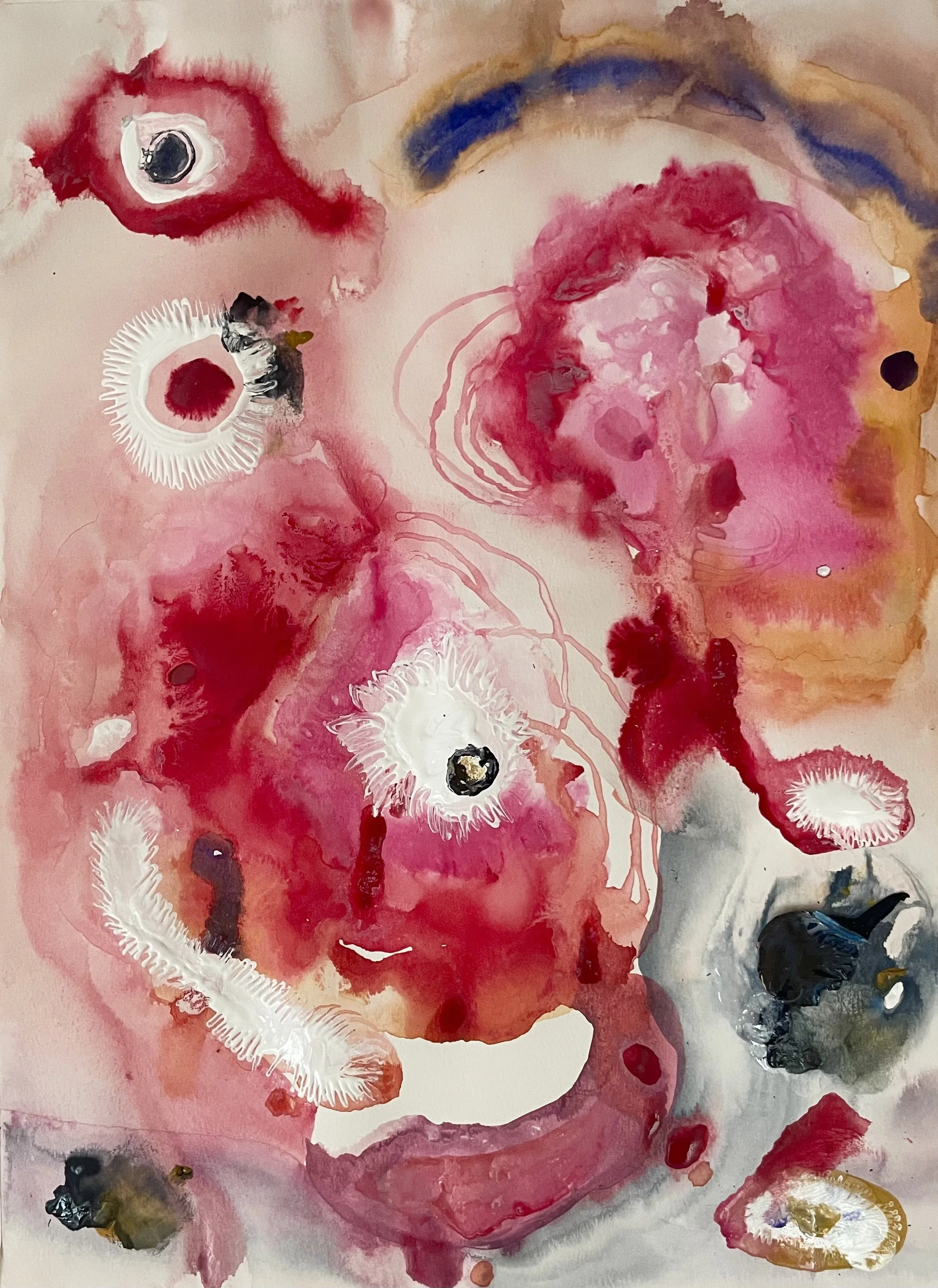 "Untitled I"  (2022) 18" x 24" acrylic and watercolor SOLD 
