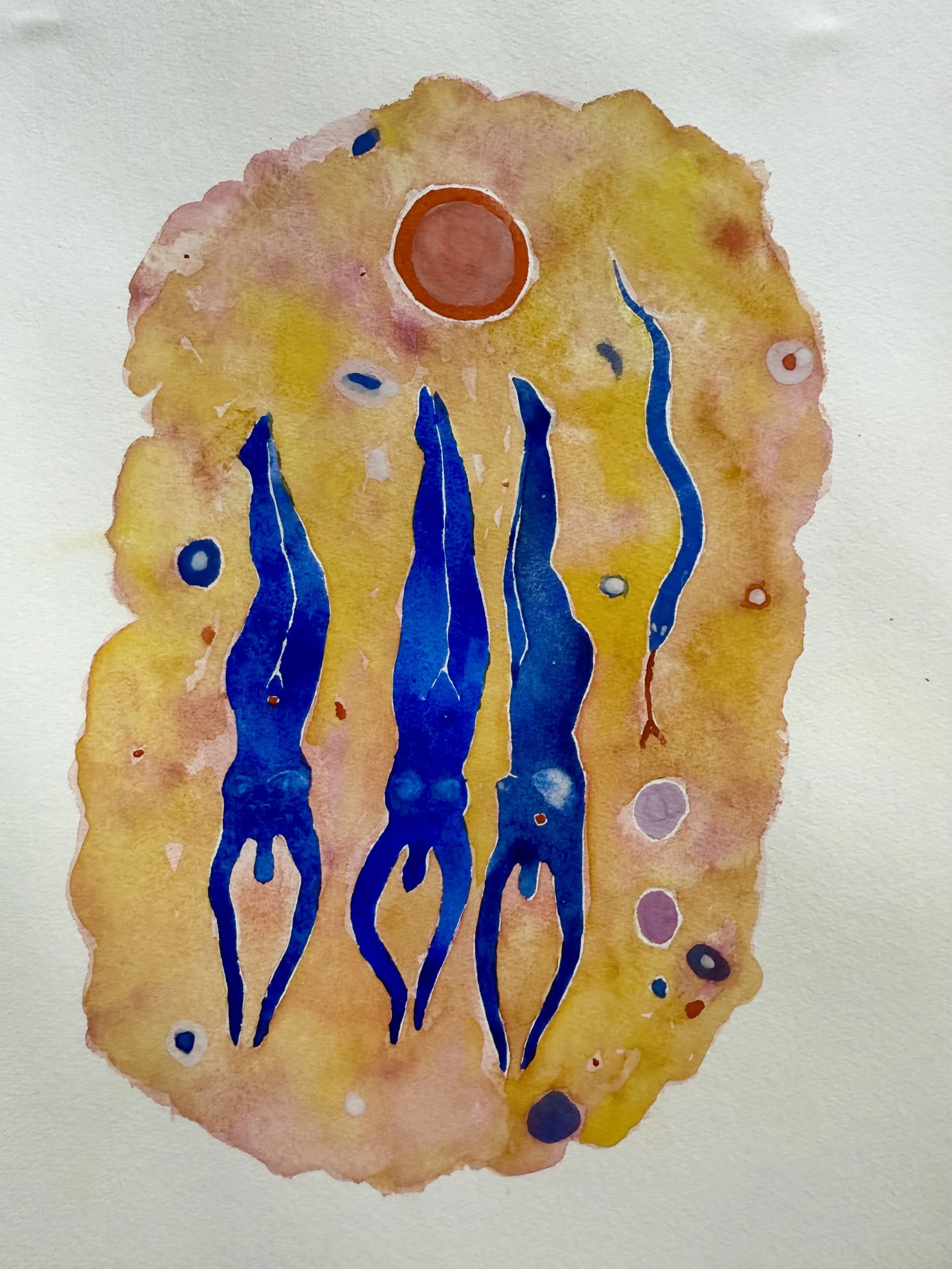 "Even in the Sun I Search for You" (2023) 12" x 14" watercolor on paper $900