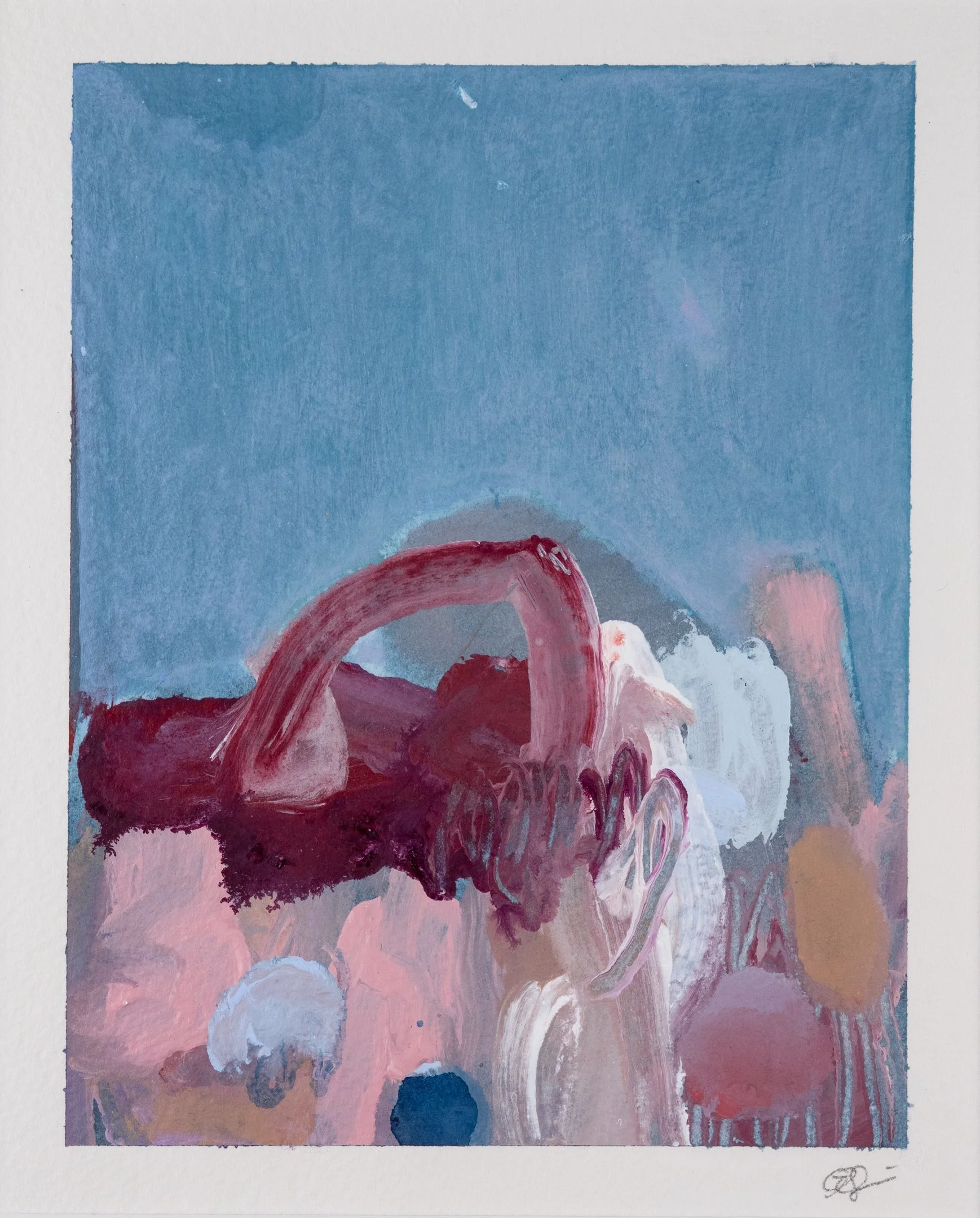 "Noon" (2024) 7" x 5.5" acrylic on paper