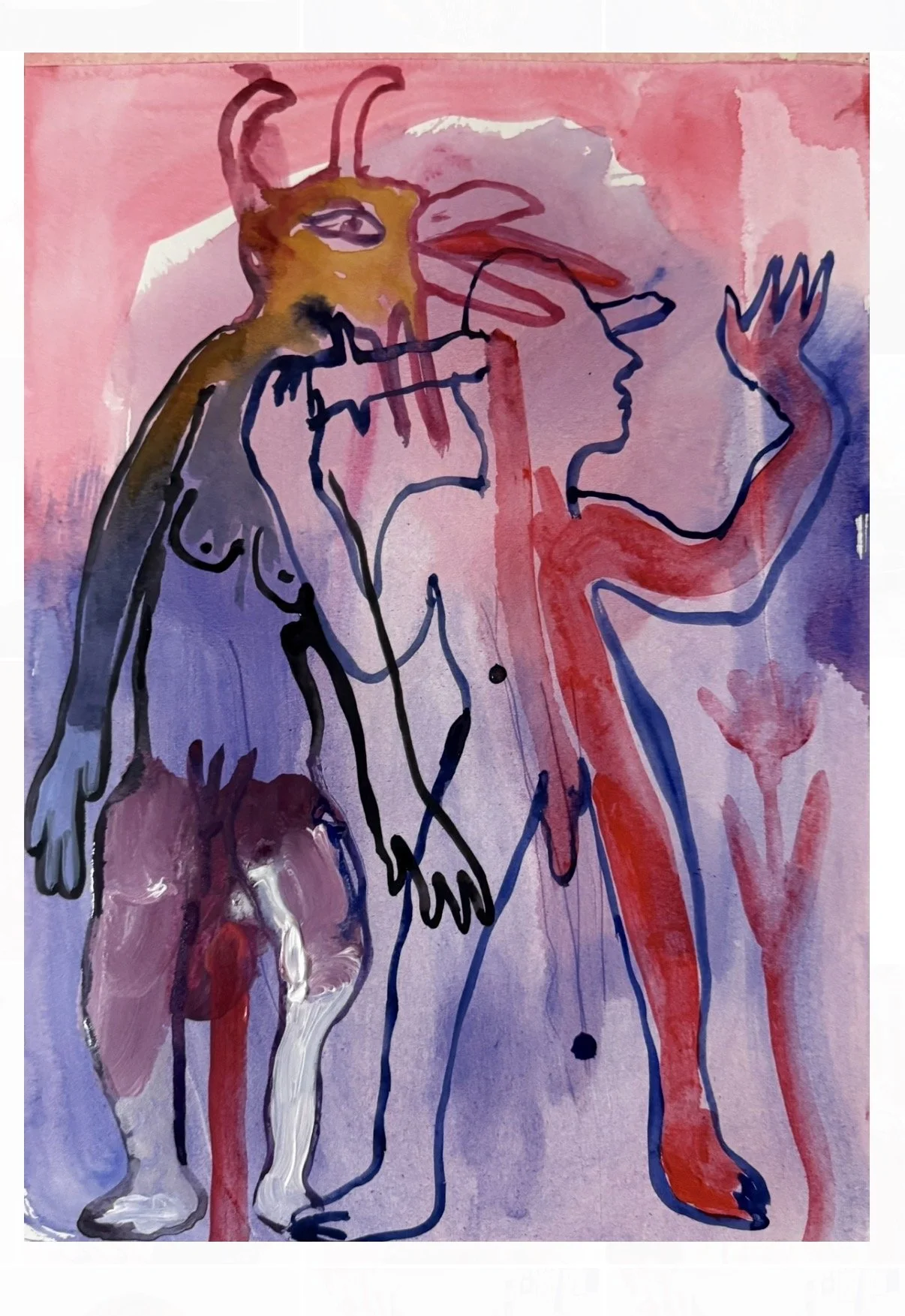 "Squak" (2026) 15" x 11"  watercolor on paper $450