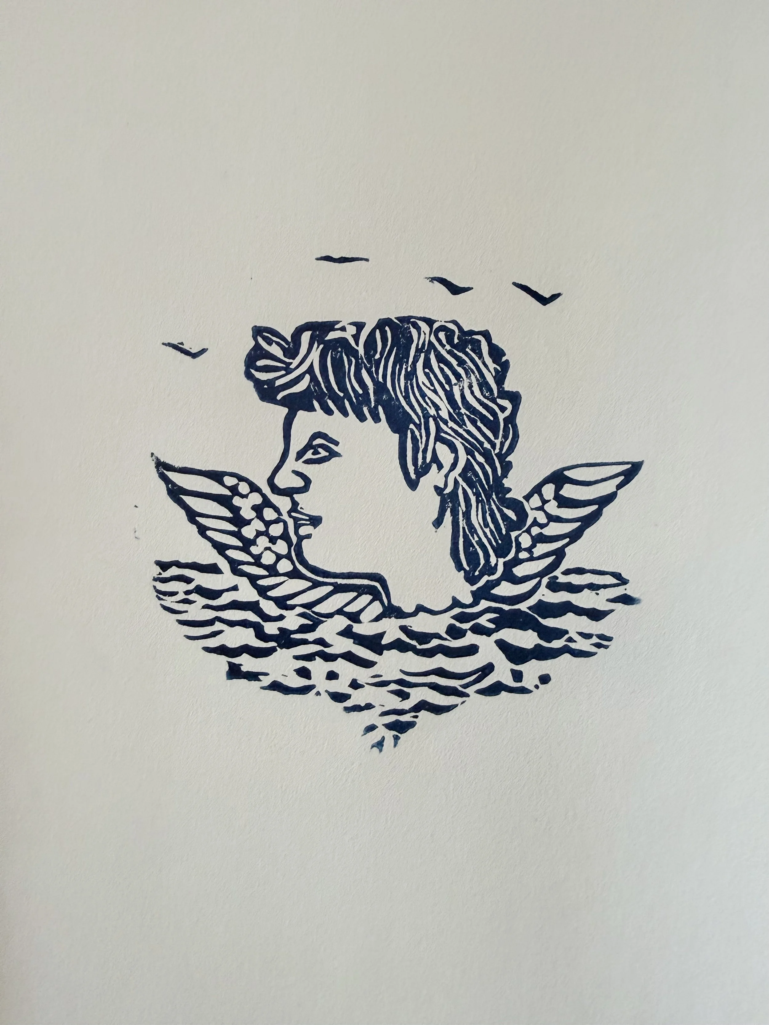 "Zig Zag Jim had always longed for the sea"  (2013) 10" x 8" relief on paper $150