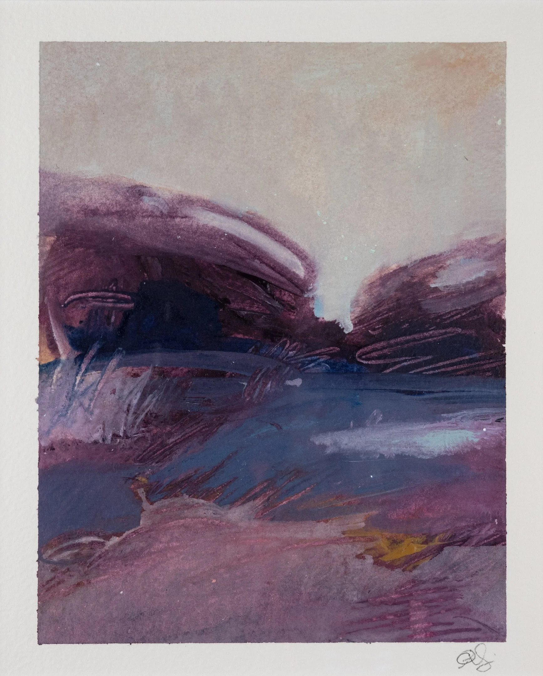 "Incoming Storm" (2024) 7" x 5.5" acrylic on paper $900