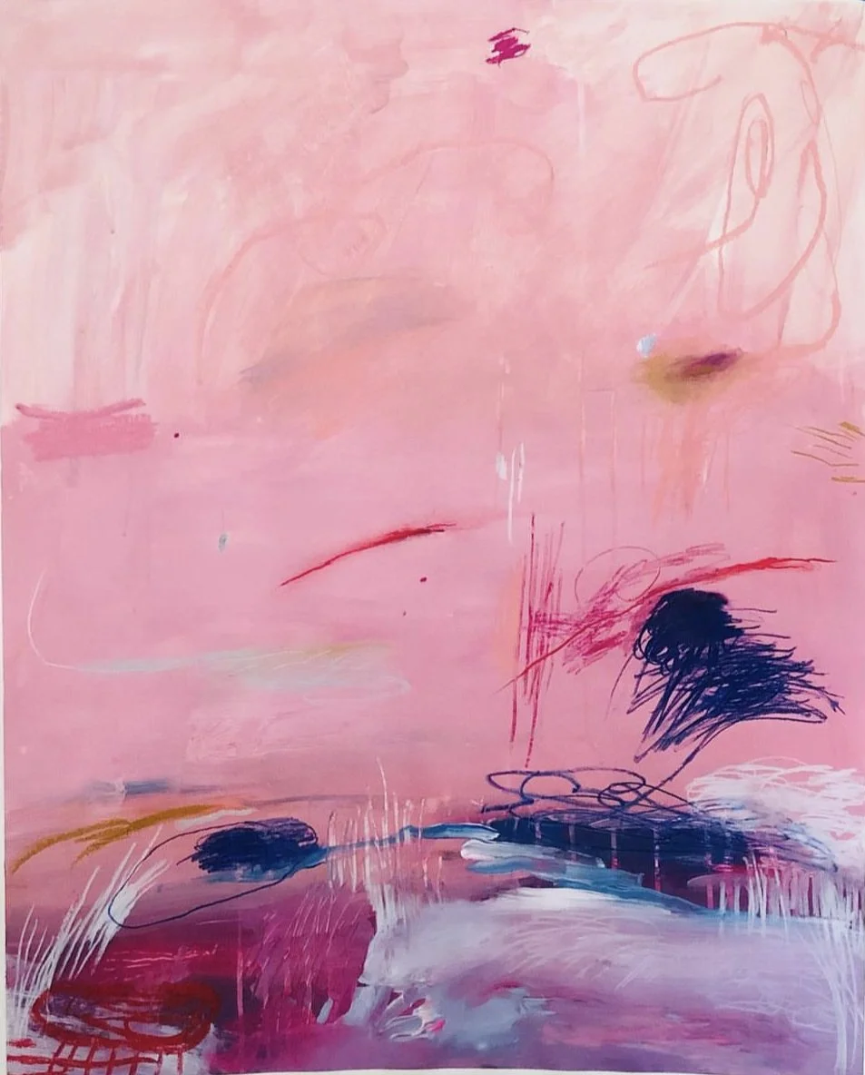 "You Made Me Believe I Was a Sinner"  (2023) 32" x 40" acrylic, oil pastel, colored pencil on paper SOLD