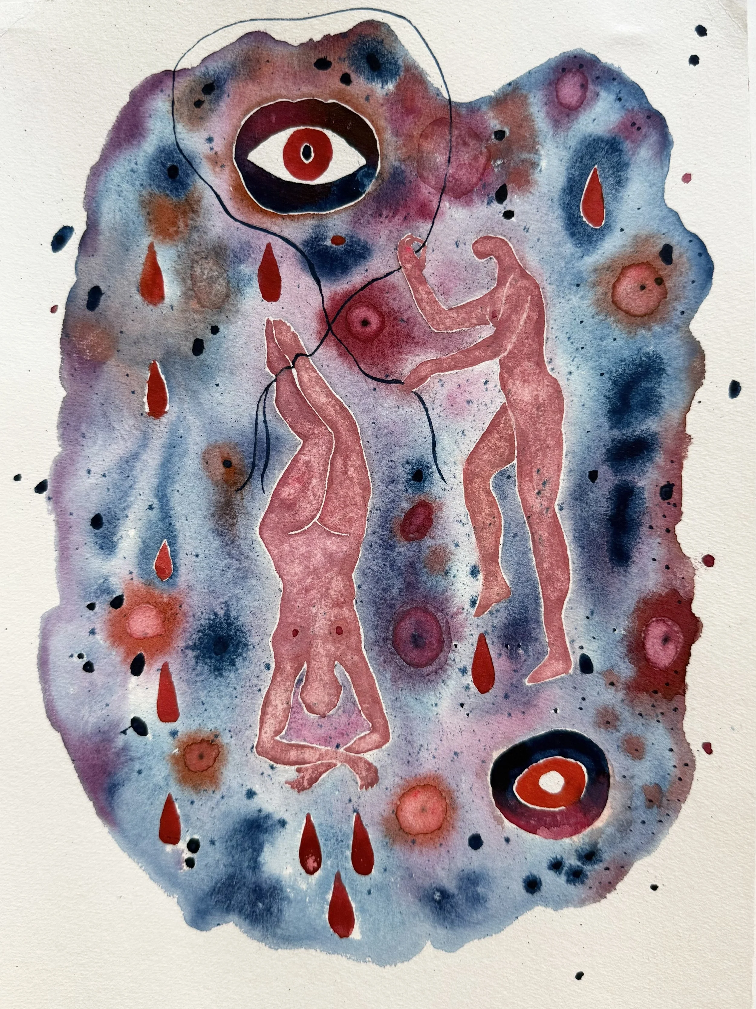 "Ritual" 12" x 14" (2023) watercolor on paper $900