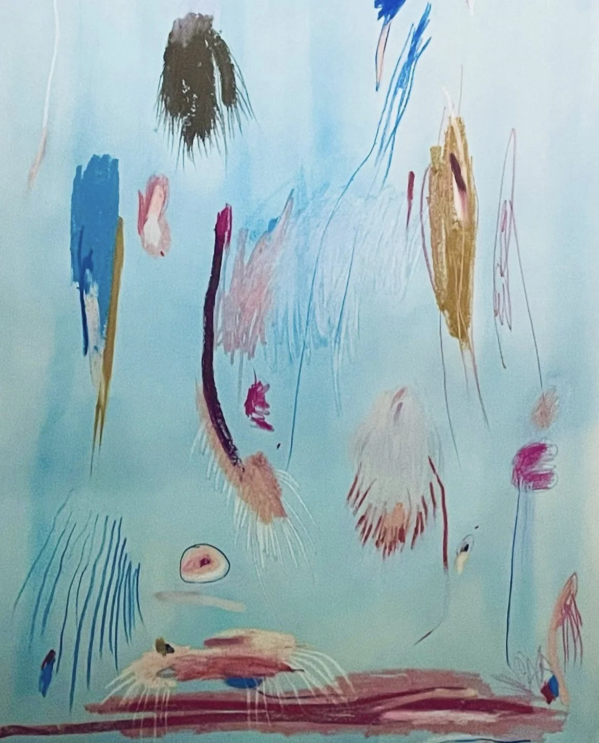 "Sea Garden"18" x 24"  (2023) acrylic, oil pastel, colored pencil on paper SOLD