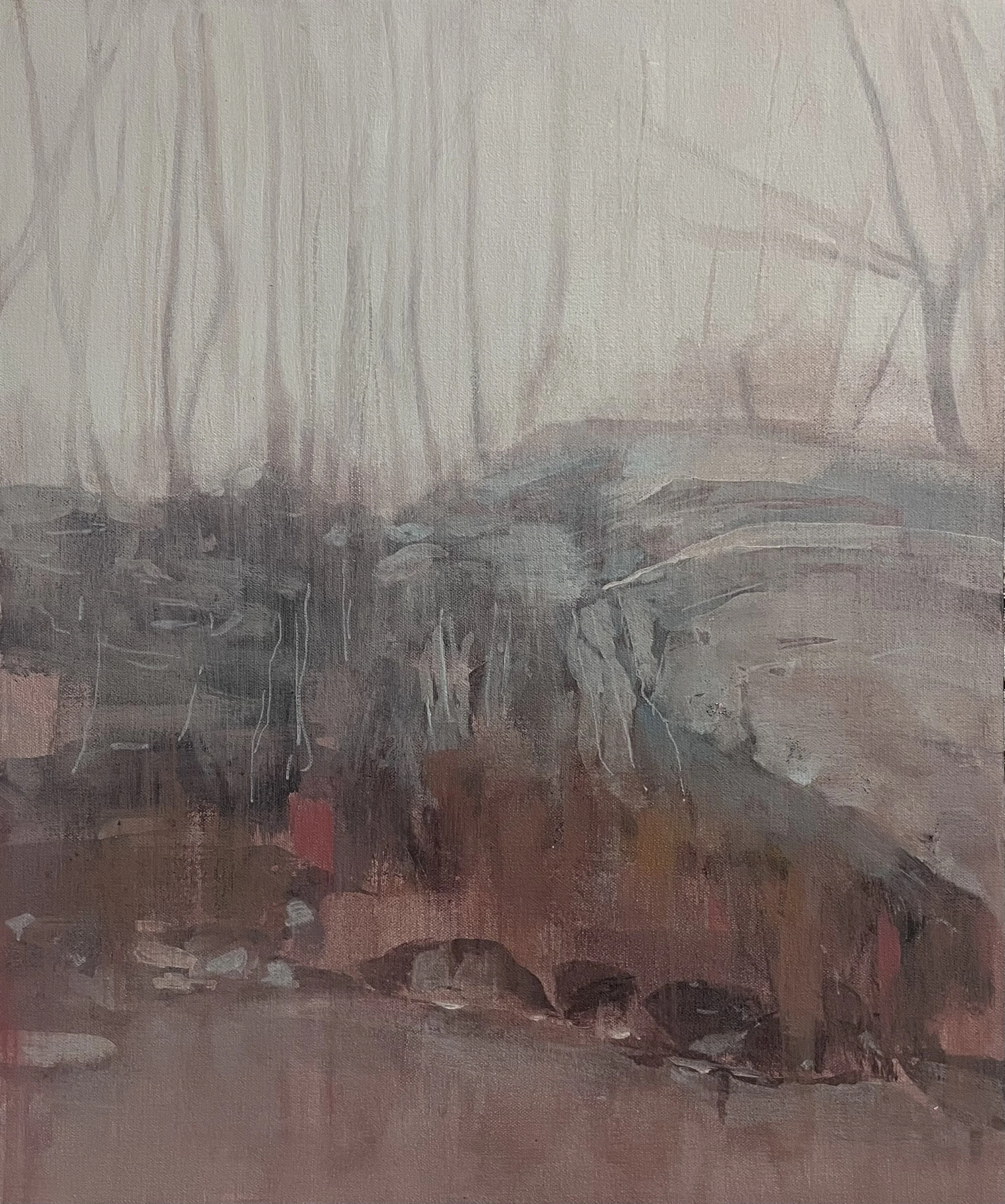 "Morningside Rain" (2023) 12" x 14" acrylic on canvas SOLD