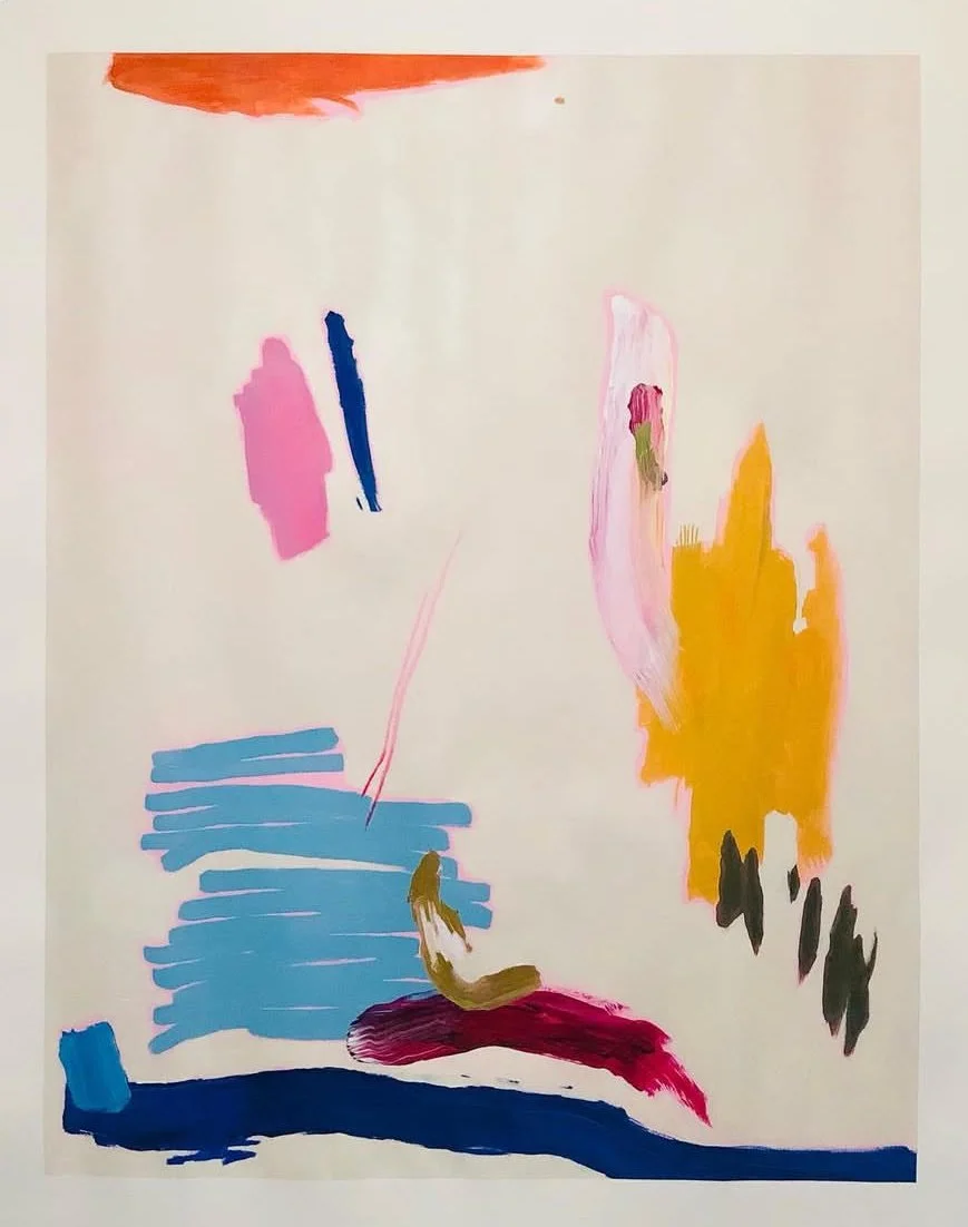 "Tantrum in the Blue House" (2023) 32" x 40" acrylic, oil pastel, colored pencil on paper $3250
