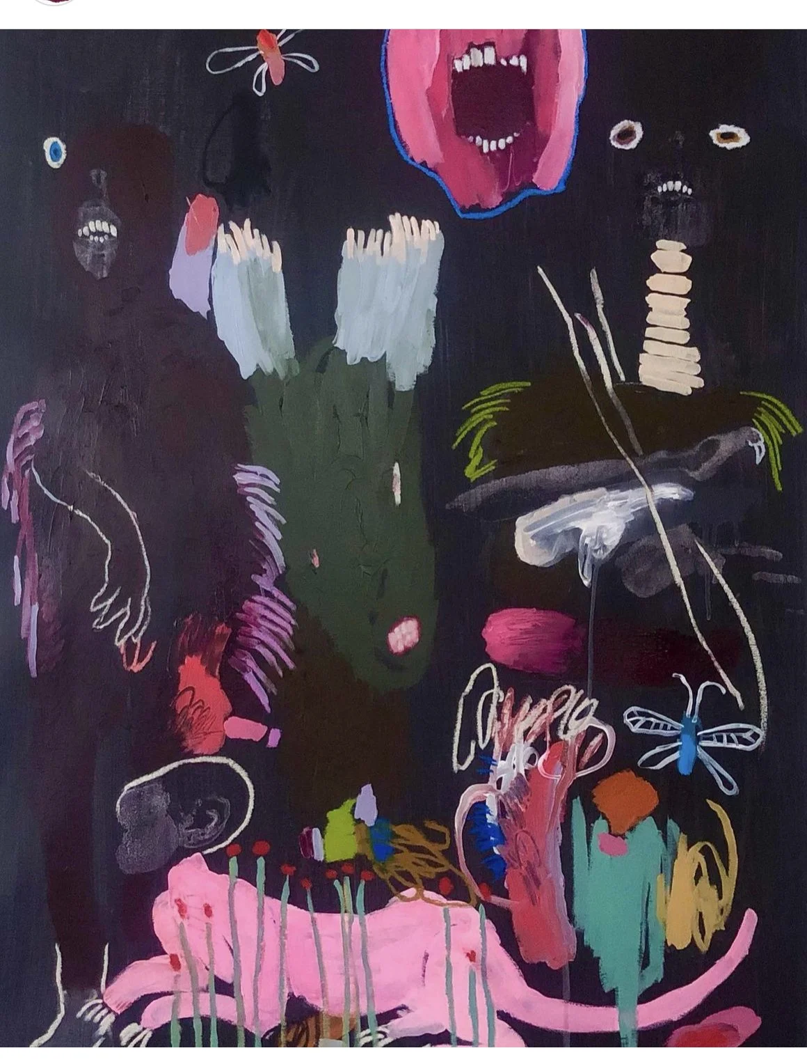 "Sentinels"  (2022) 50" x 40" acrylic and oil pastel on canvas SOLD
