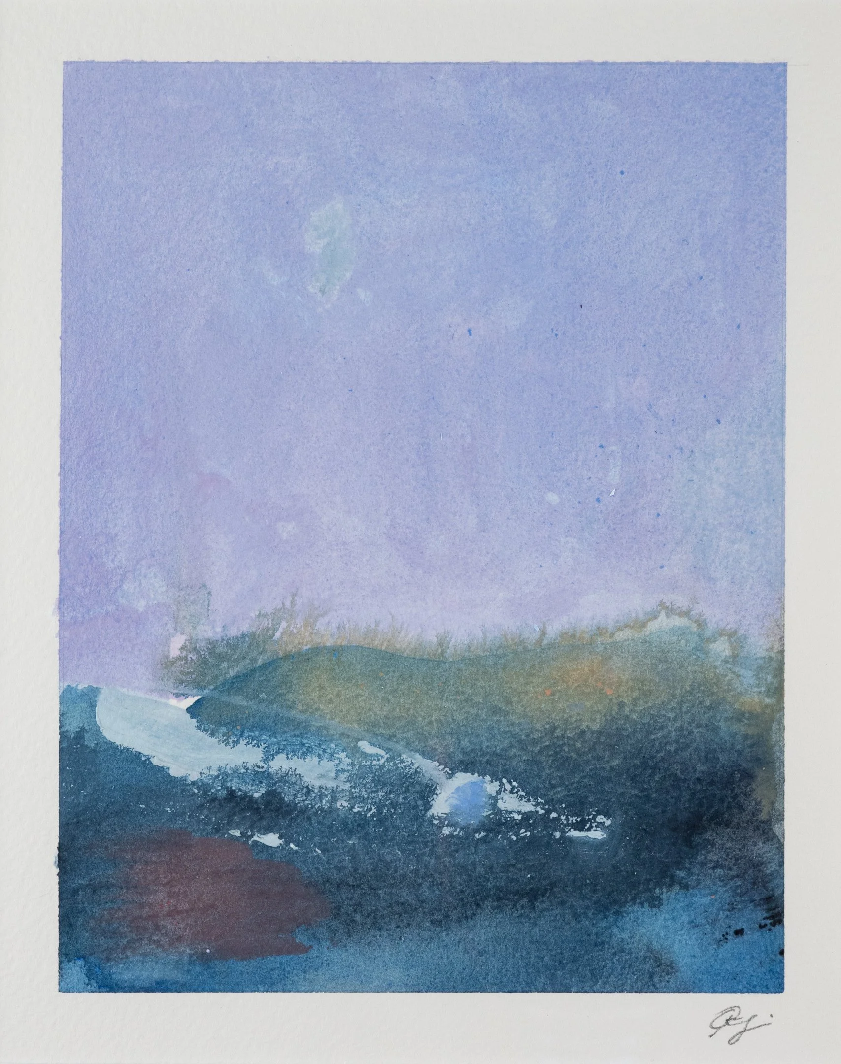 "Jupiter" (2024) 7" x 5.5" acrylic on paper SOLD