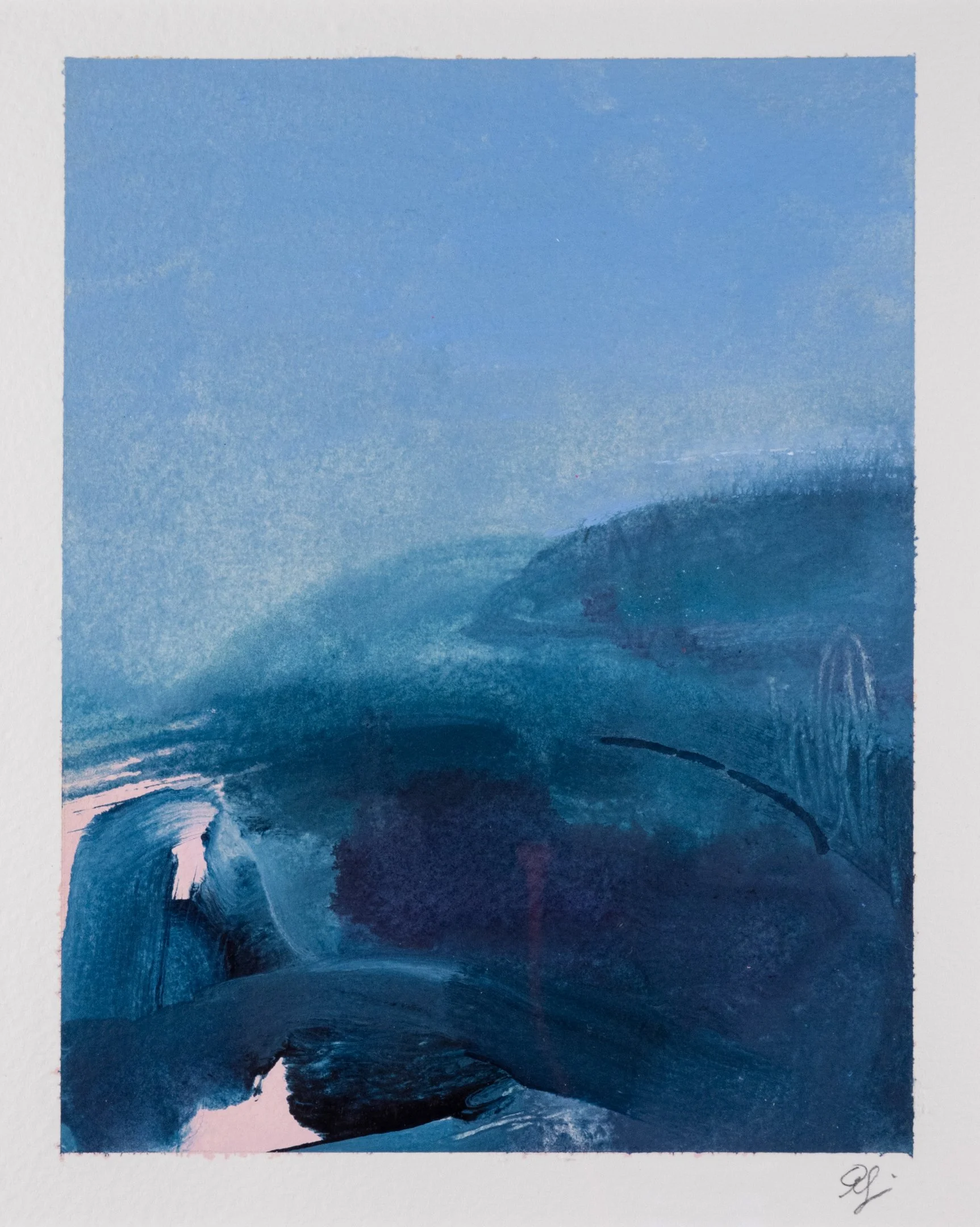 "Swell"(2024)  7" x 5.5" acrylic on paper SOLD