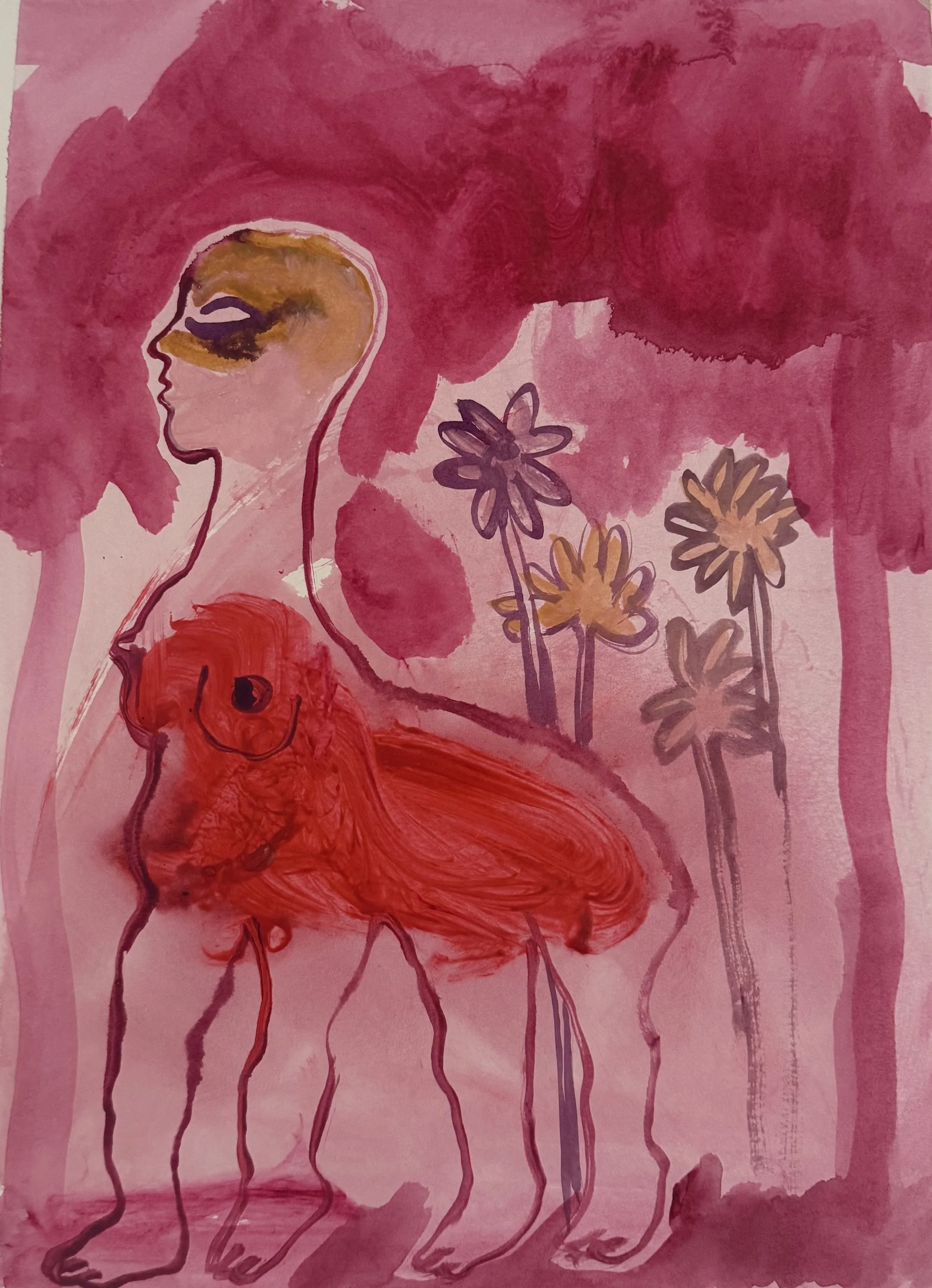 "Bandit"  (2026) 15" x 11"  watercolor on paper $450