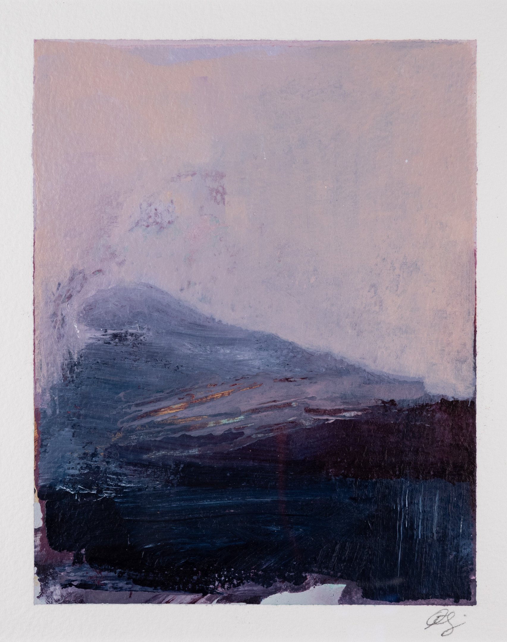 "Edge" (2024) 7" x 5.5" acrylic on paper SOLD