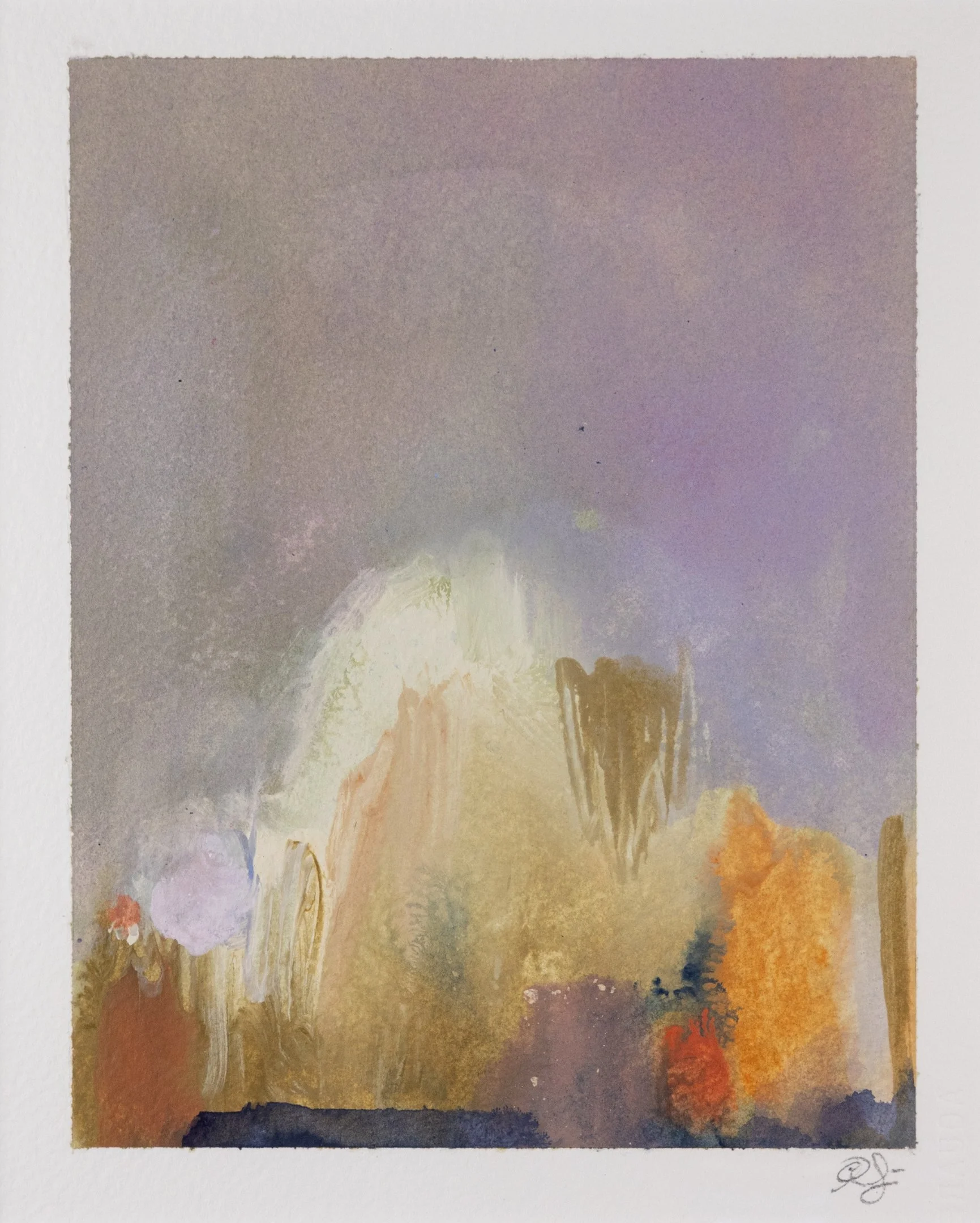 "August Gloaming" (2024) 7" x 5.5" acrylic on paper