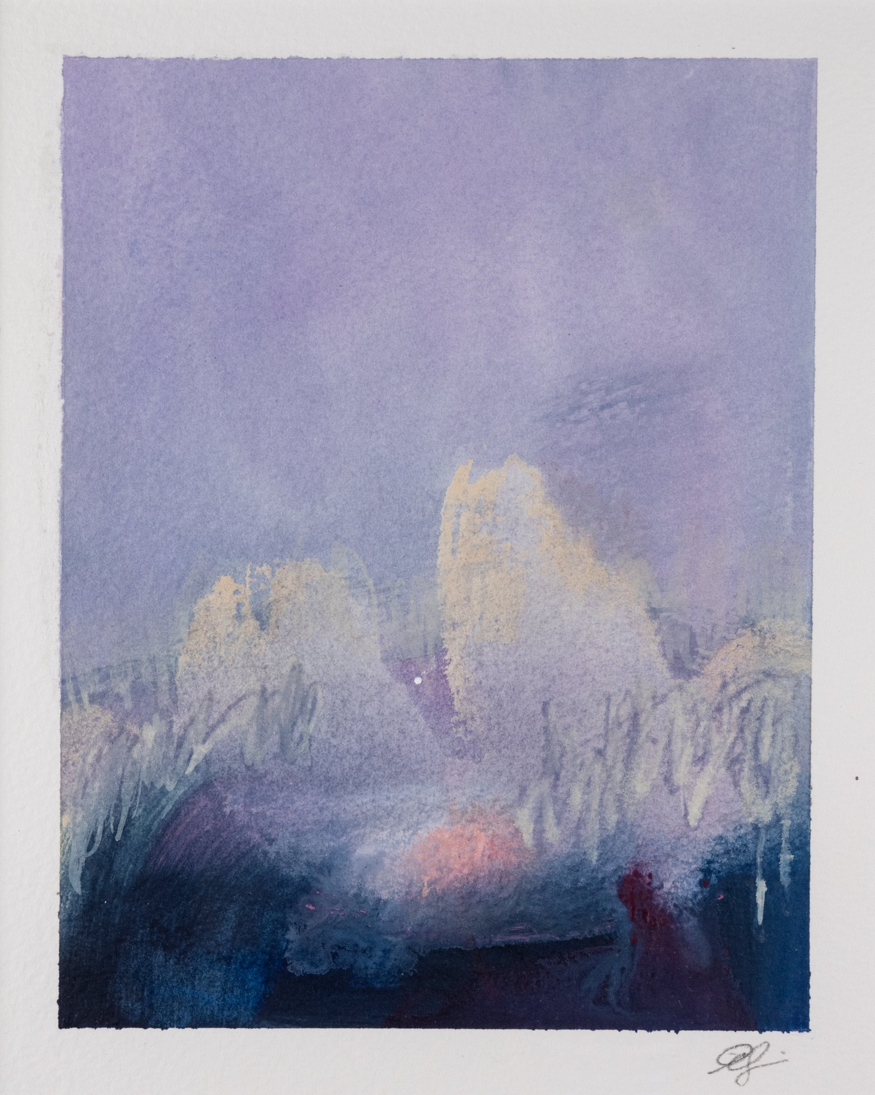 "Evening Dunes" (2024) 7" x 5.5" acrylic on paper $900