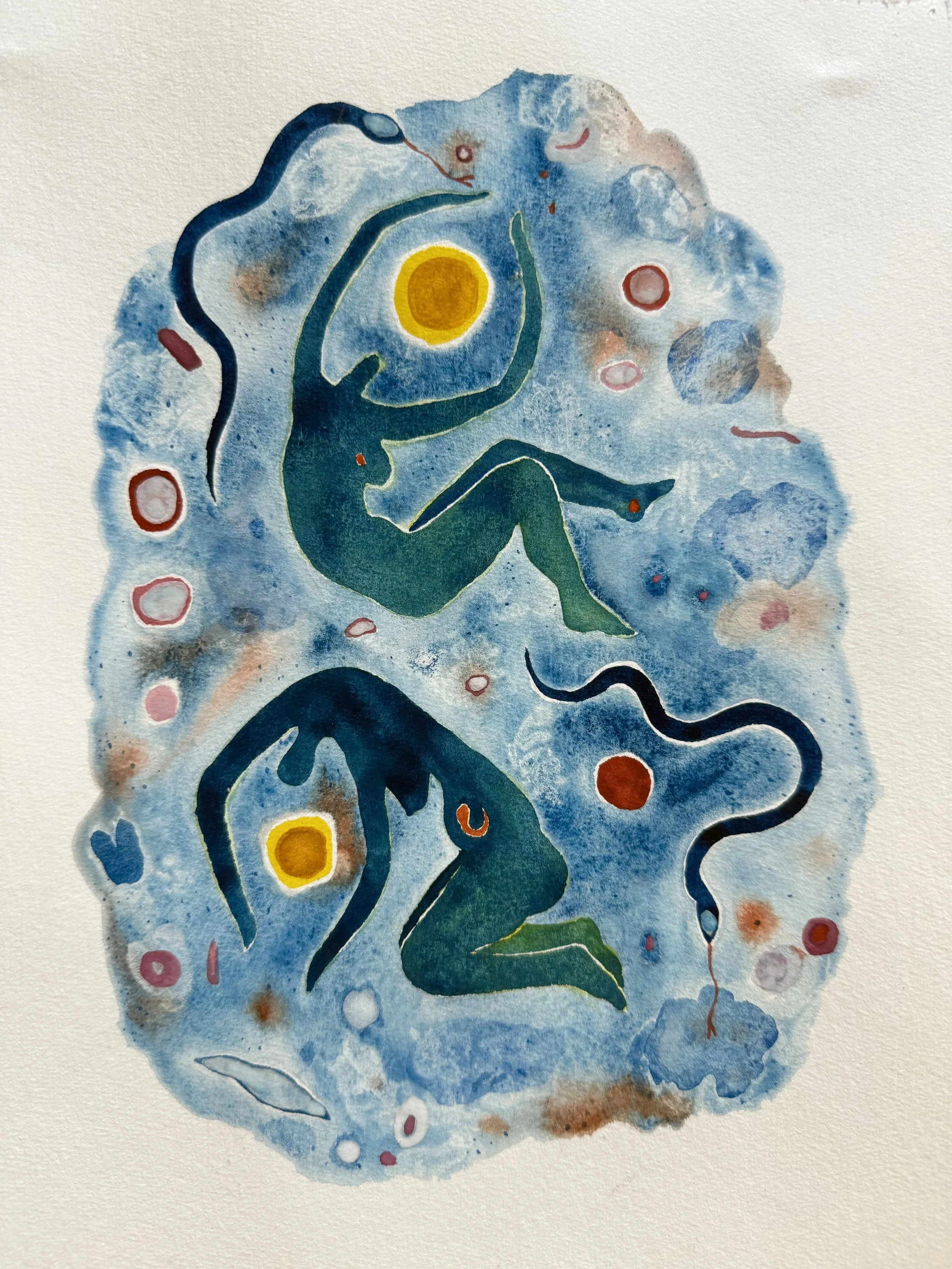"Lightkeepers" (2023) 12" x 14" watercolor on paper SOLD