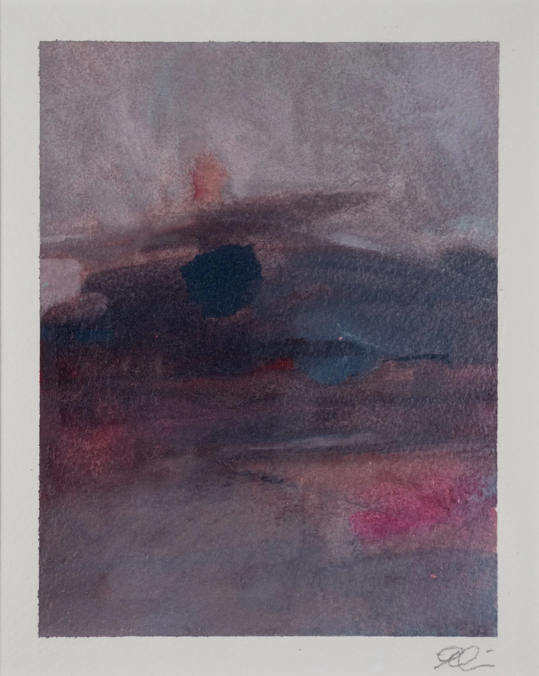 "Hidden Heart" (2024) 7" x 5.5" acrylic on paper SOLD