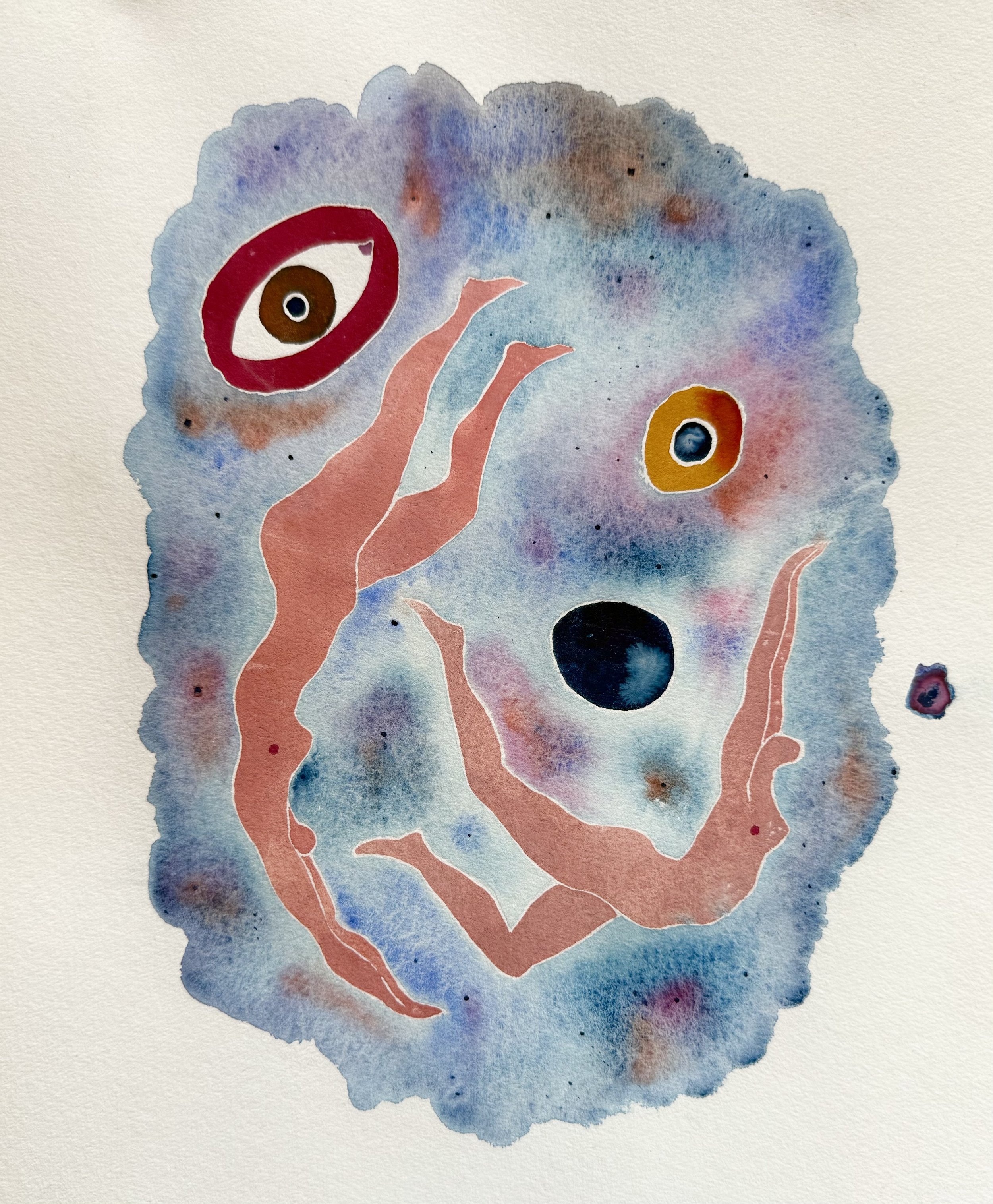 "Divers II" (2023) 12" x 14" watercolor on paper" $900