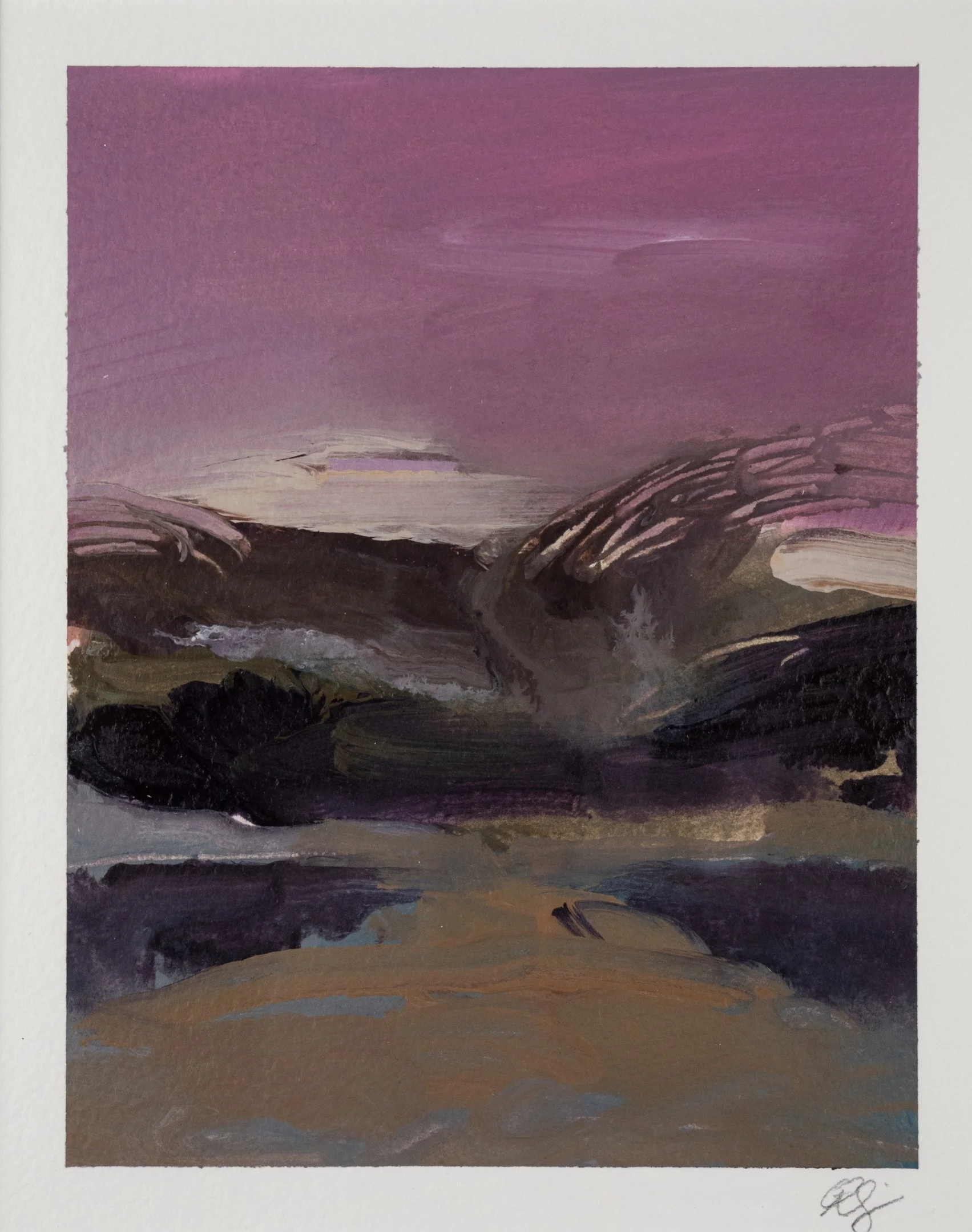 "Palisades" (2024) 7" x 5.5" acrylic on paper $900