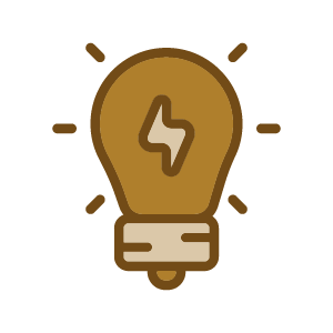 a lightbulb icon showcasing unique planning for your wedding entertainment