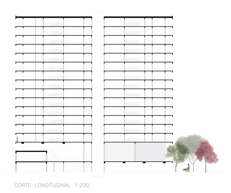 Corte Longitudinal | Conjunto Habitacional 2024.2 | Rua Helvetia, 507 - Campos Elíseos