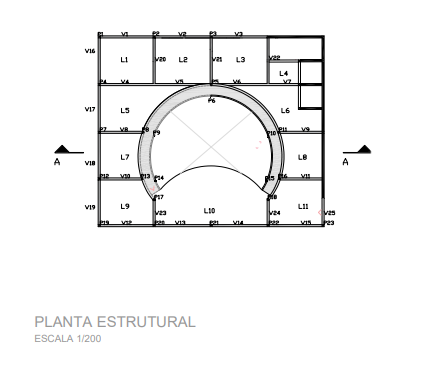 Planta Estrutural | Biblioteca + Café 2025.1 | R. Talmud Thorá, 185 - Bom Retiro