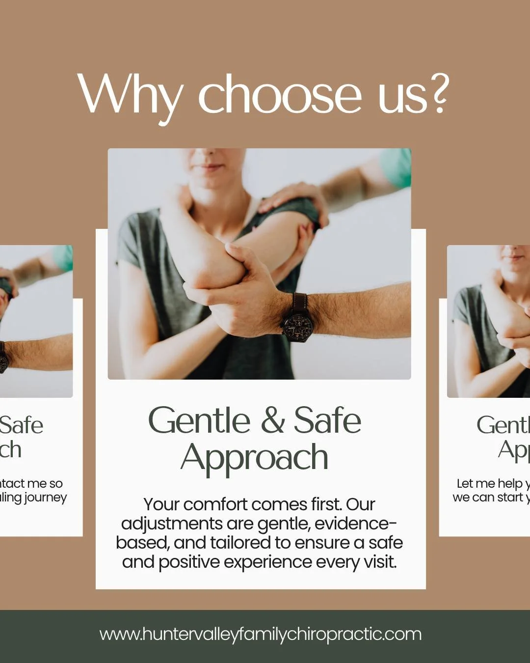 ✨ Why Choose Us? ✨

Your comfort always comes first.

We take the time to truly listen, understand your body, and tailor every session to you. No rushed appointments, no one-size-fits-all care just personalised, evidence-based chiropractic designed a
