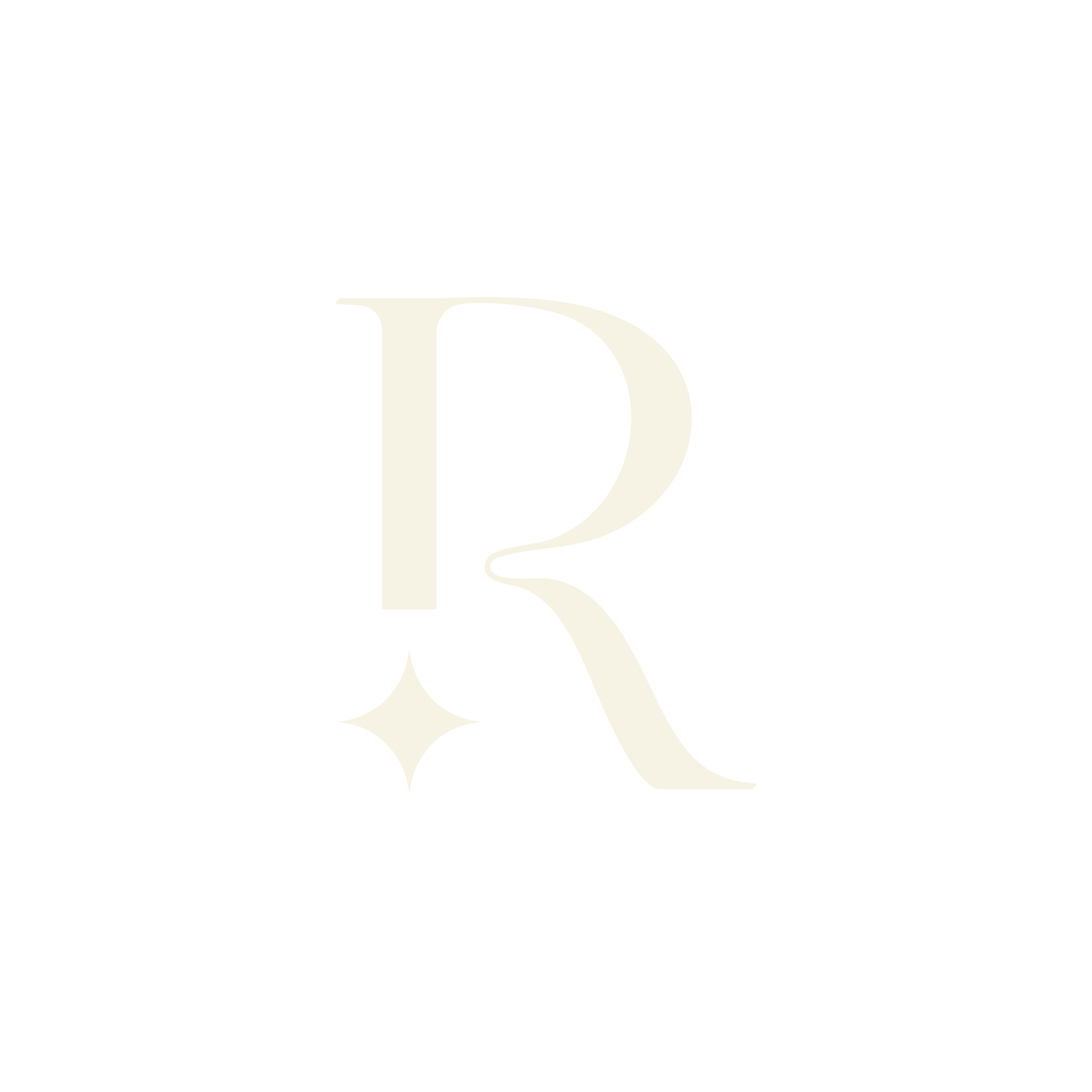 Black logo with a large white letter R and a small white star below the left leg of the R.