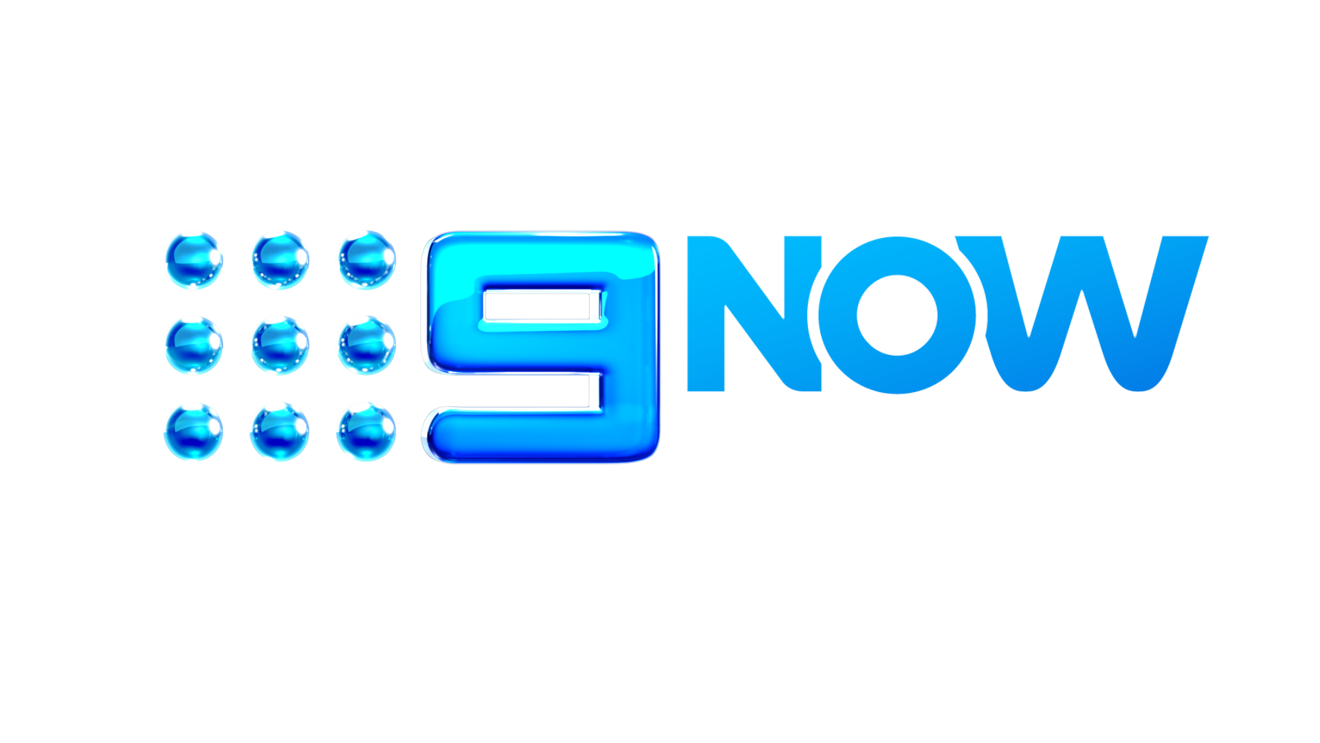 Digital graphic with blue numeric nine and abstract blue shapes on black background.