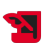 Red and black logo with a stylized letter 'R' inside a square outline.